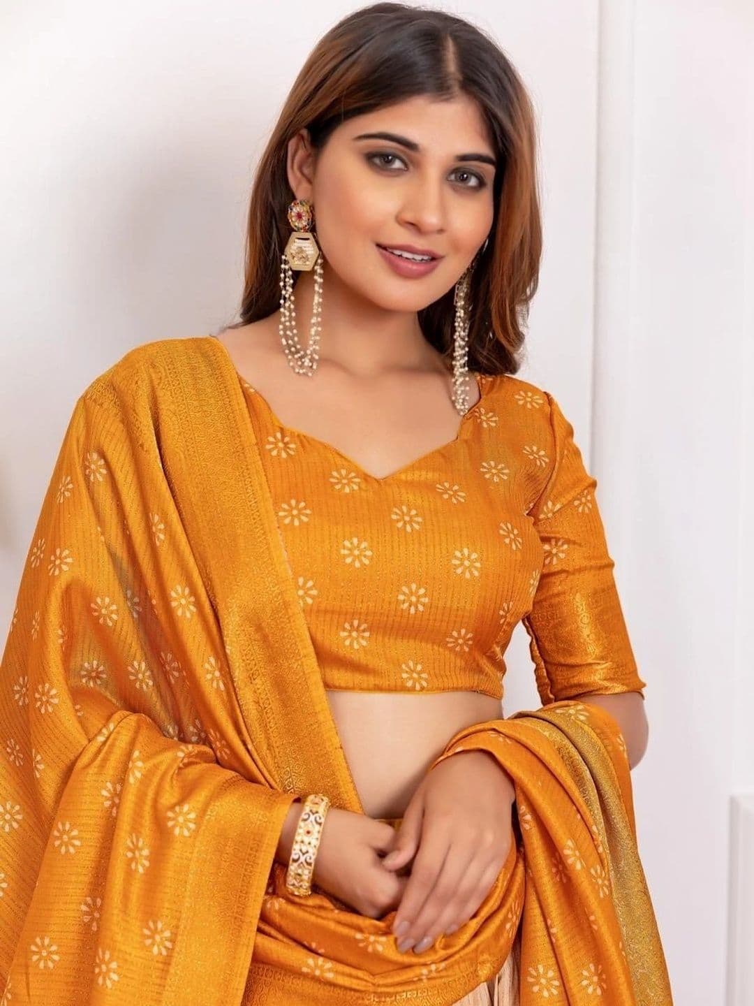 Anouk Printed Semi-Stitched Lehenga & Blouse Taping thumbnail 3