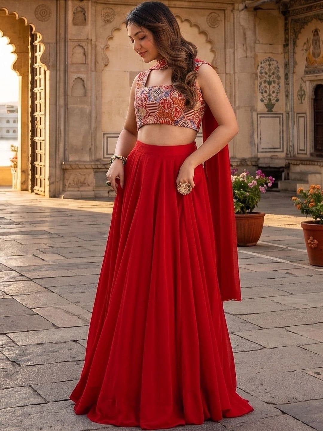 Anouk Printed Ready to Wear Lehenga & Blouse With Dupatta thumbnail 5