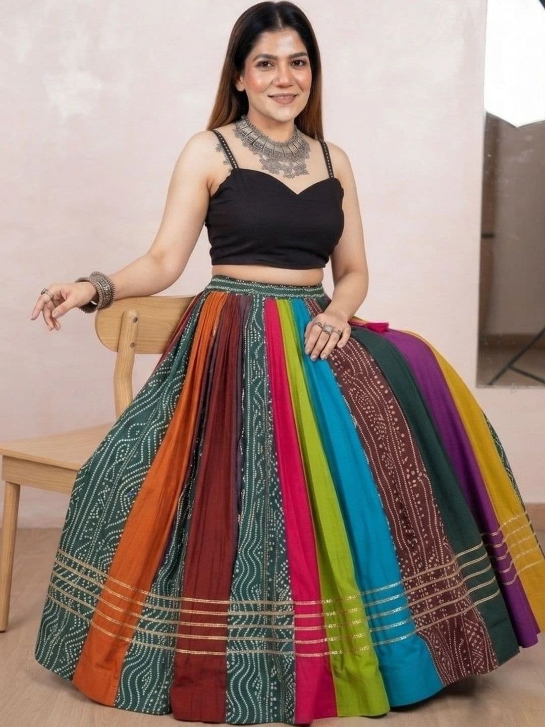 Anouk Semi-Stitched Lehenga & thumbnail 4