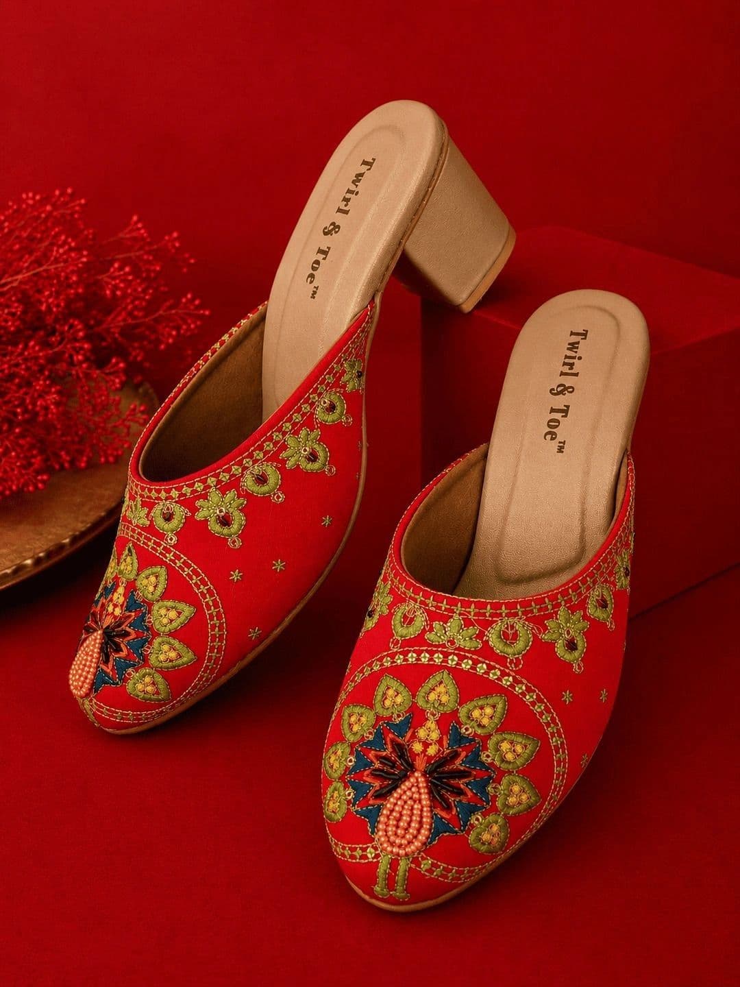 Twirl & Toe Ethnic Block Mules thumbnail 5