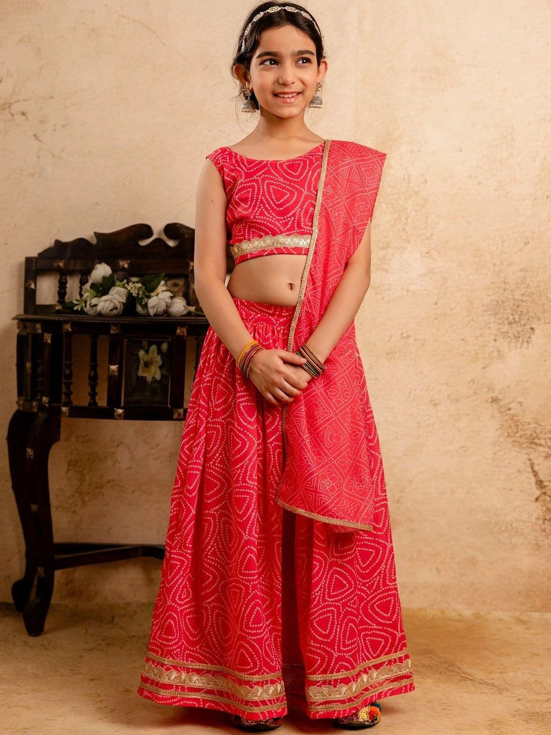 YK Girls Printed Ready to Wear Lehenga & Blouse With Dupatta thumbnail 7