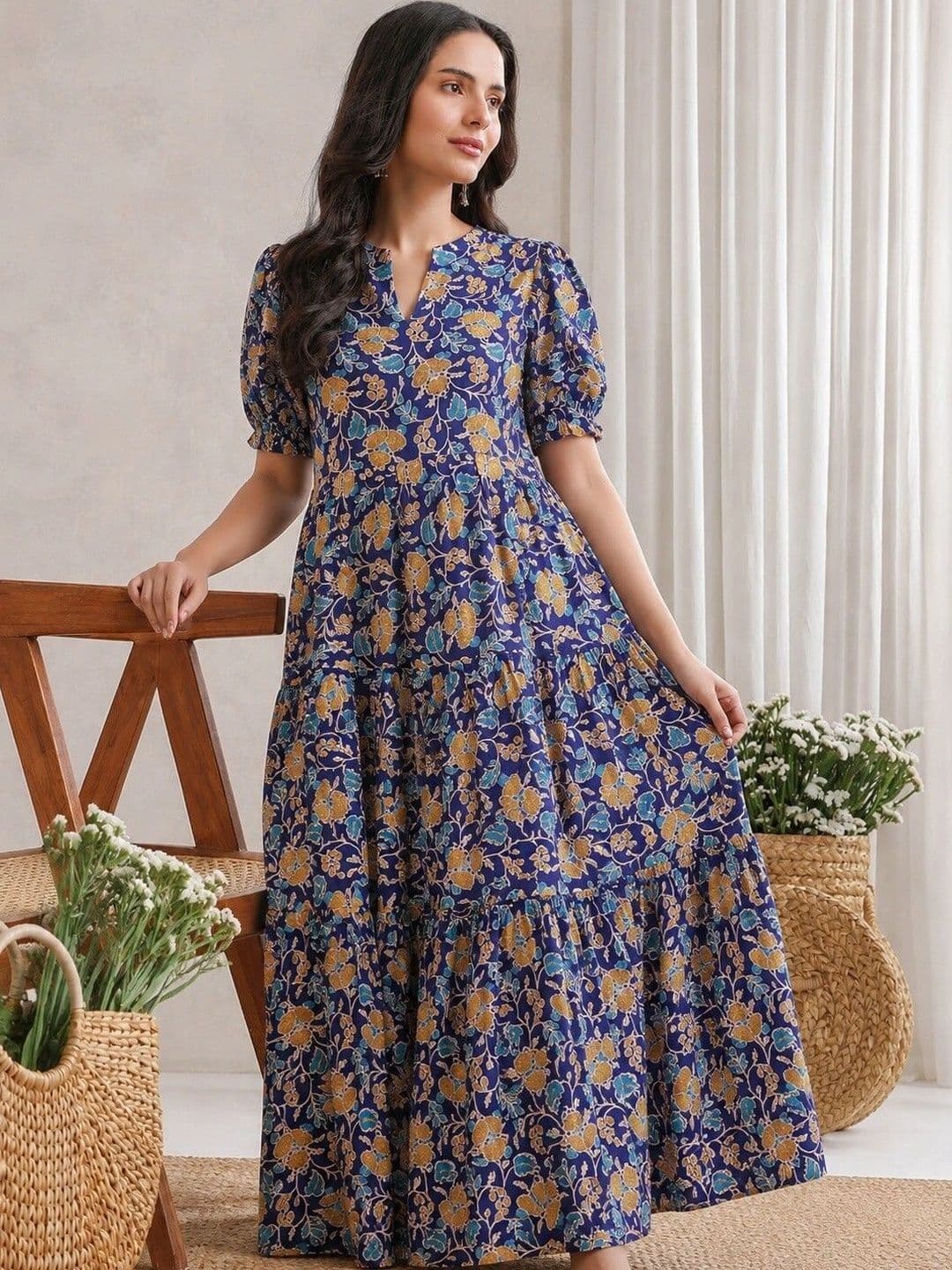 PRESHA Women Floral Printed Floral Anarkali Kurta thumbnail 3