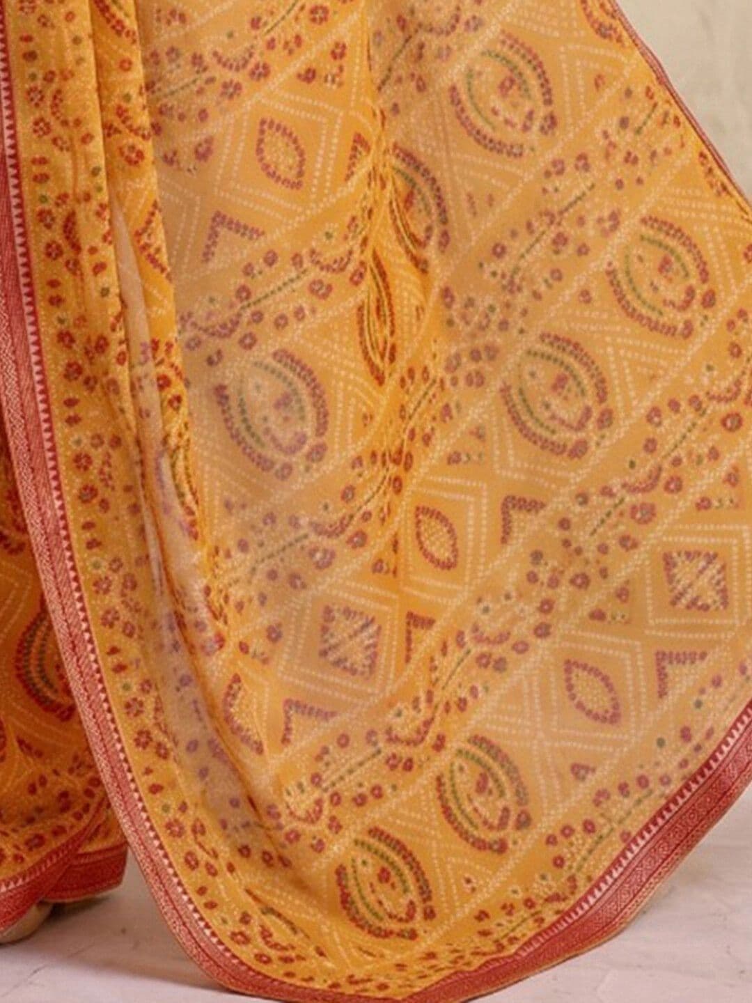 SAARA Ethnic Motifs Pure Georgette Saree thumbnail 5