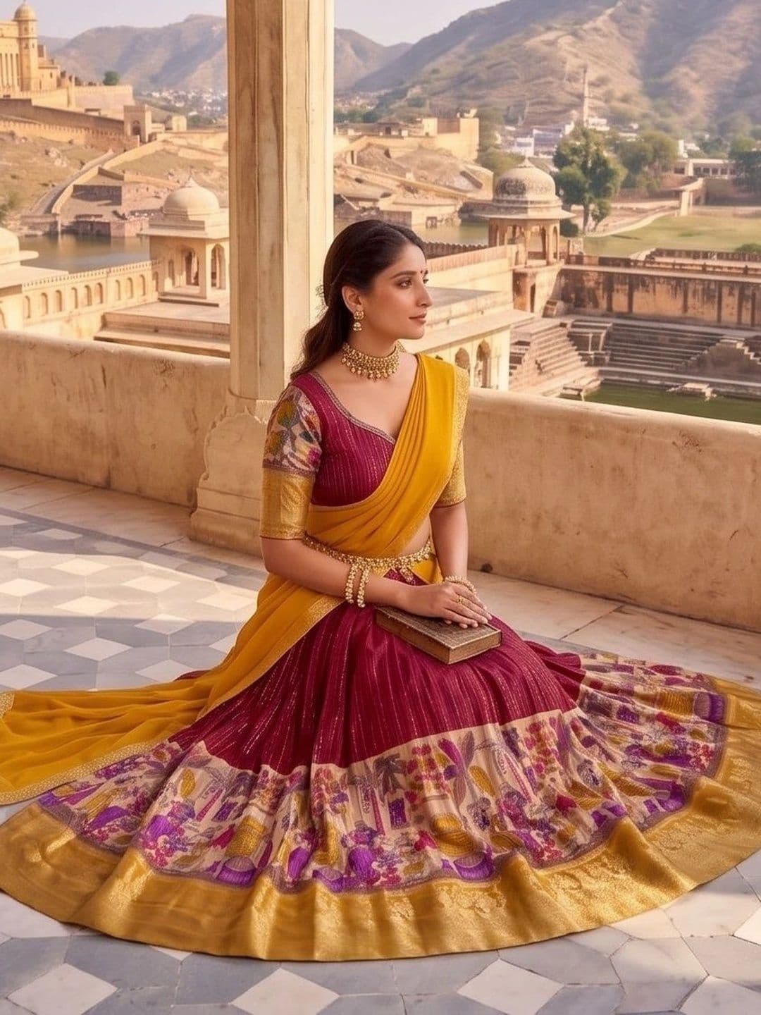 Anouk Embellished Semi-Stitched Lehenga & Blouse With Dupatta thumbnail 6