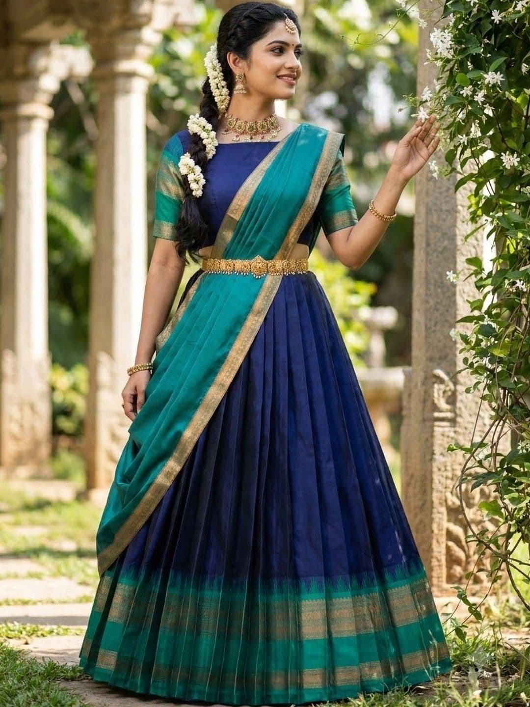 Fabcartz Semi-Stitched Lehenga & Unstitched Blouse With Dupatta thumbnail 4