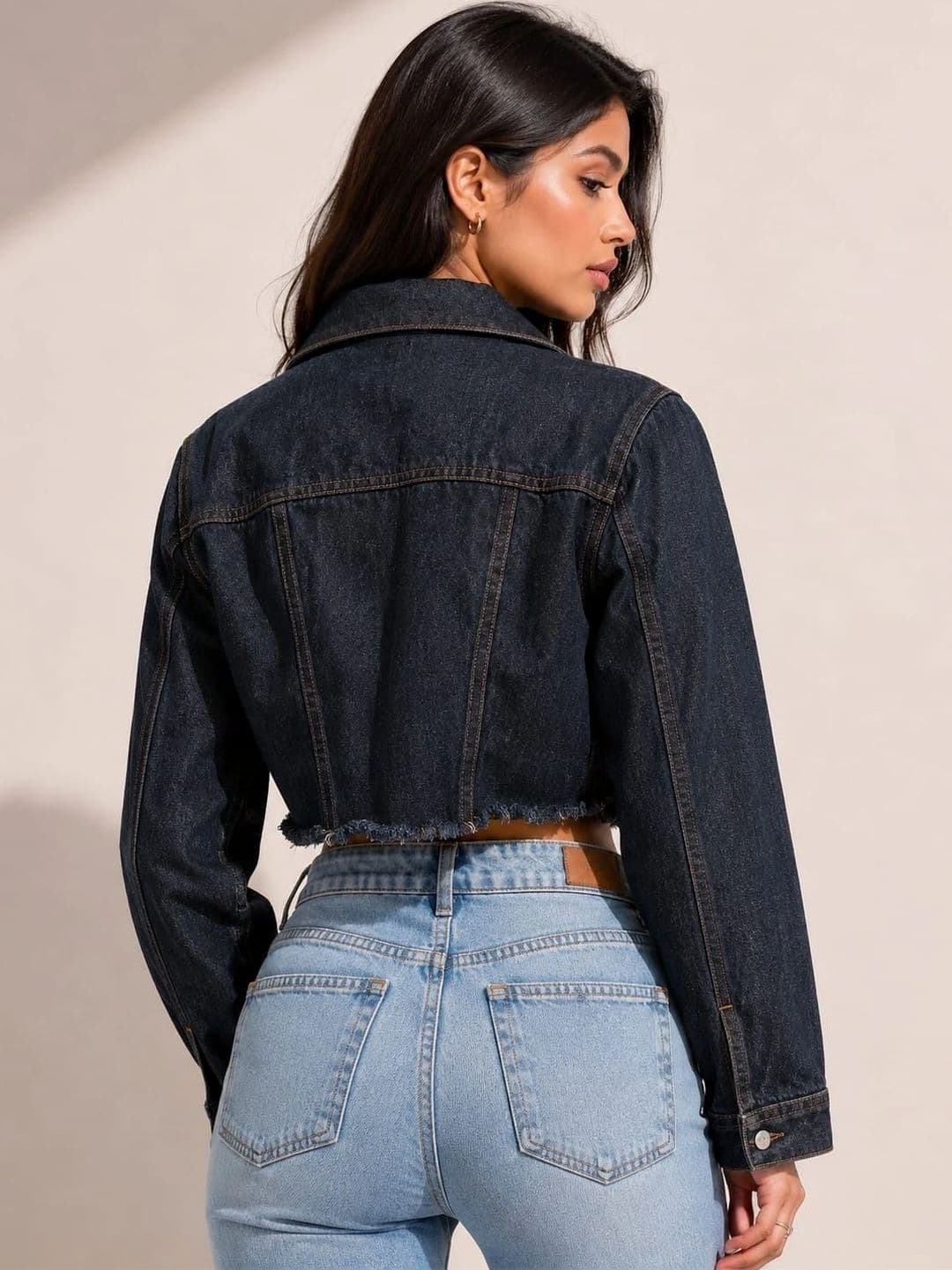 LEETOS Women Crop Denim Jacket thumbnail 3