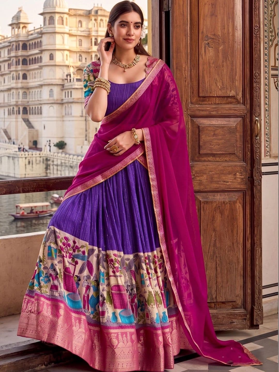 Anouk Semi-Stitched Lehenga & Blouse With Dupatta - view 1