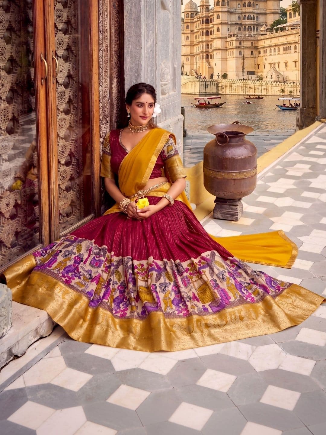 Anouk Embellished Semi-Stitched Lehenga & Blouse With Dupatta thumbnail 7