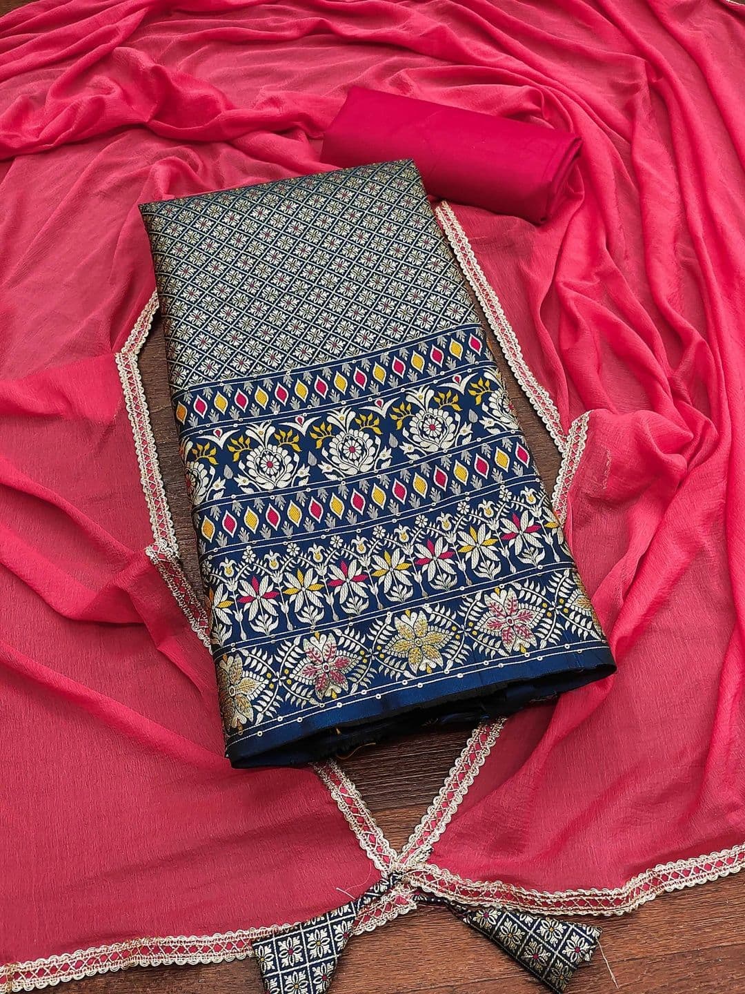 HERE&NOW Semi-Stitched Dress Material - view 1