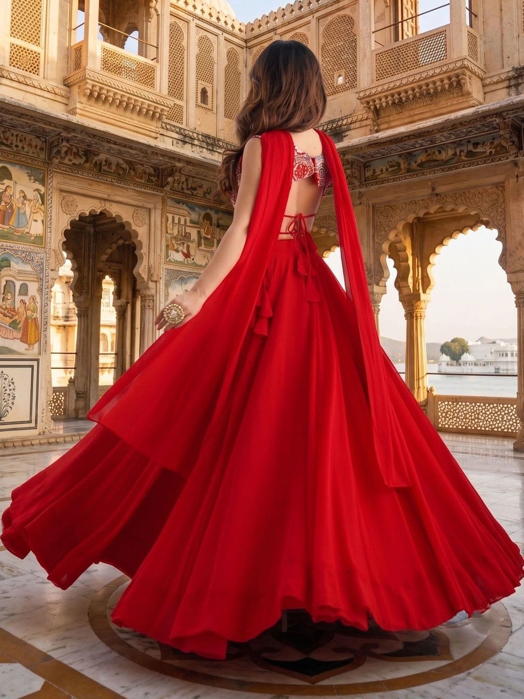 Anouk Printed Ready to Wear Lehenga & Blouse With Dupatta thumbnail 3