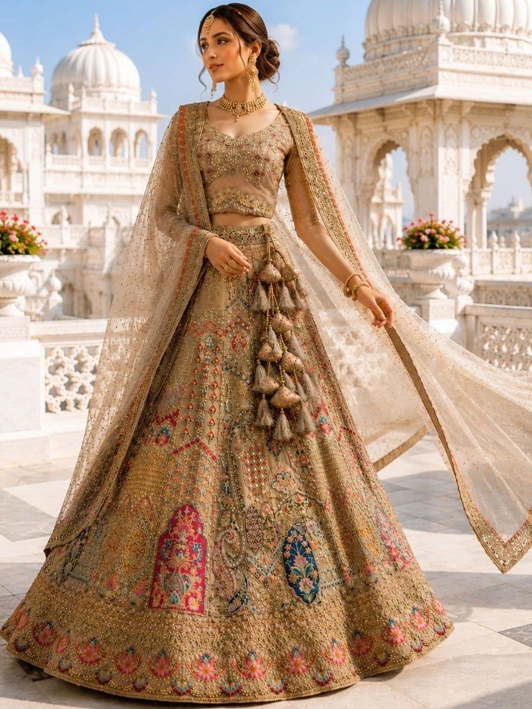JIYANA WOMENS CHOICE Embellished Sequinned Semi-Stitched Lehenga & Unstitched Blouse With Dupatta - view 1