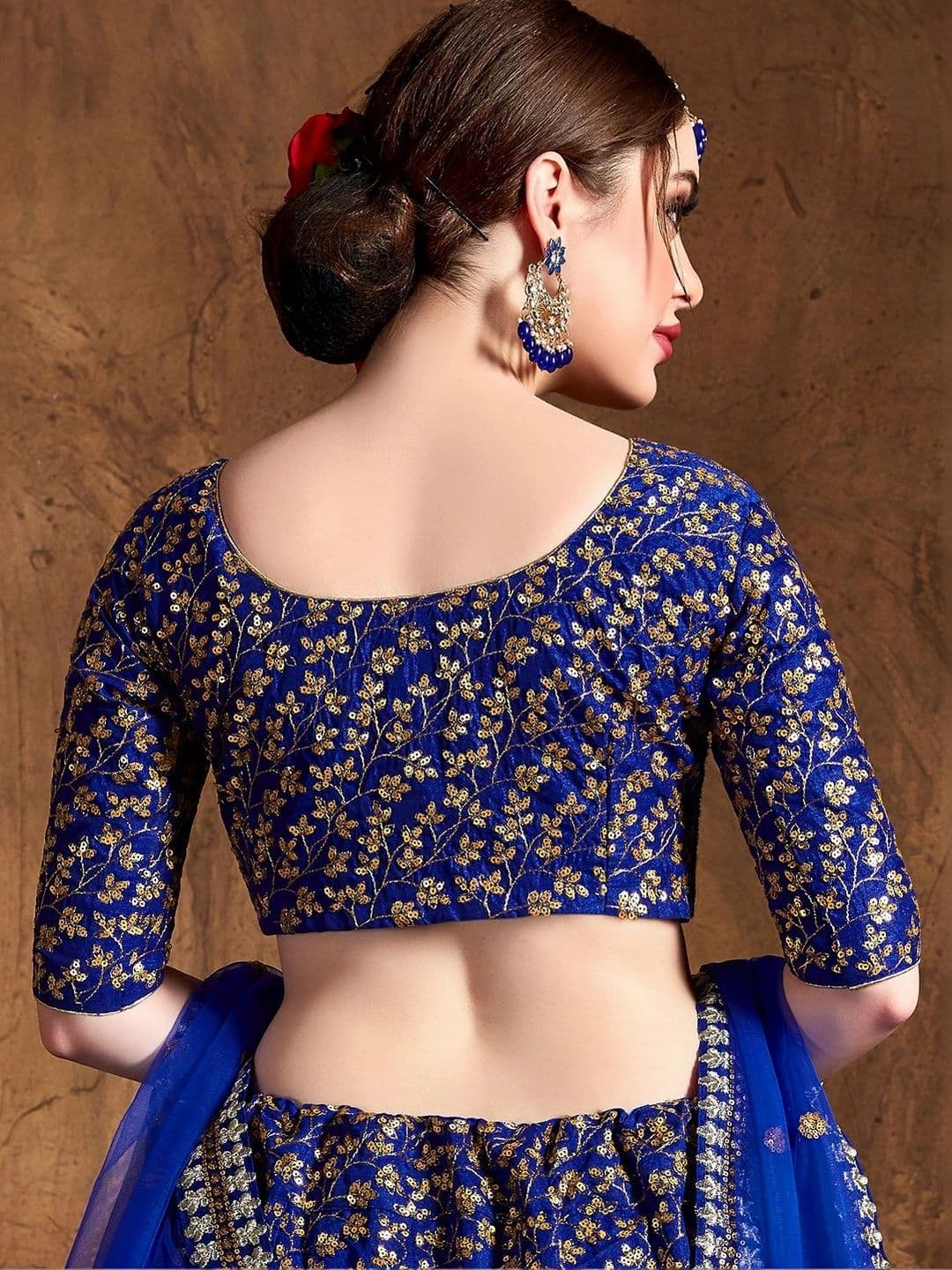 Zeel Clothing Embellished Sequinned Semi-Stitched Lehenga & Unstitched Blouse With Dupatta thumbnail 6