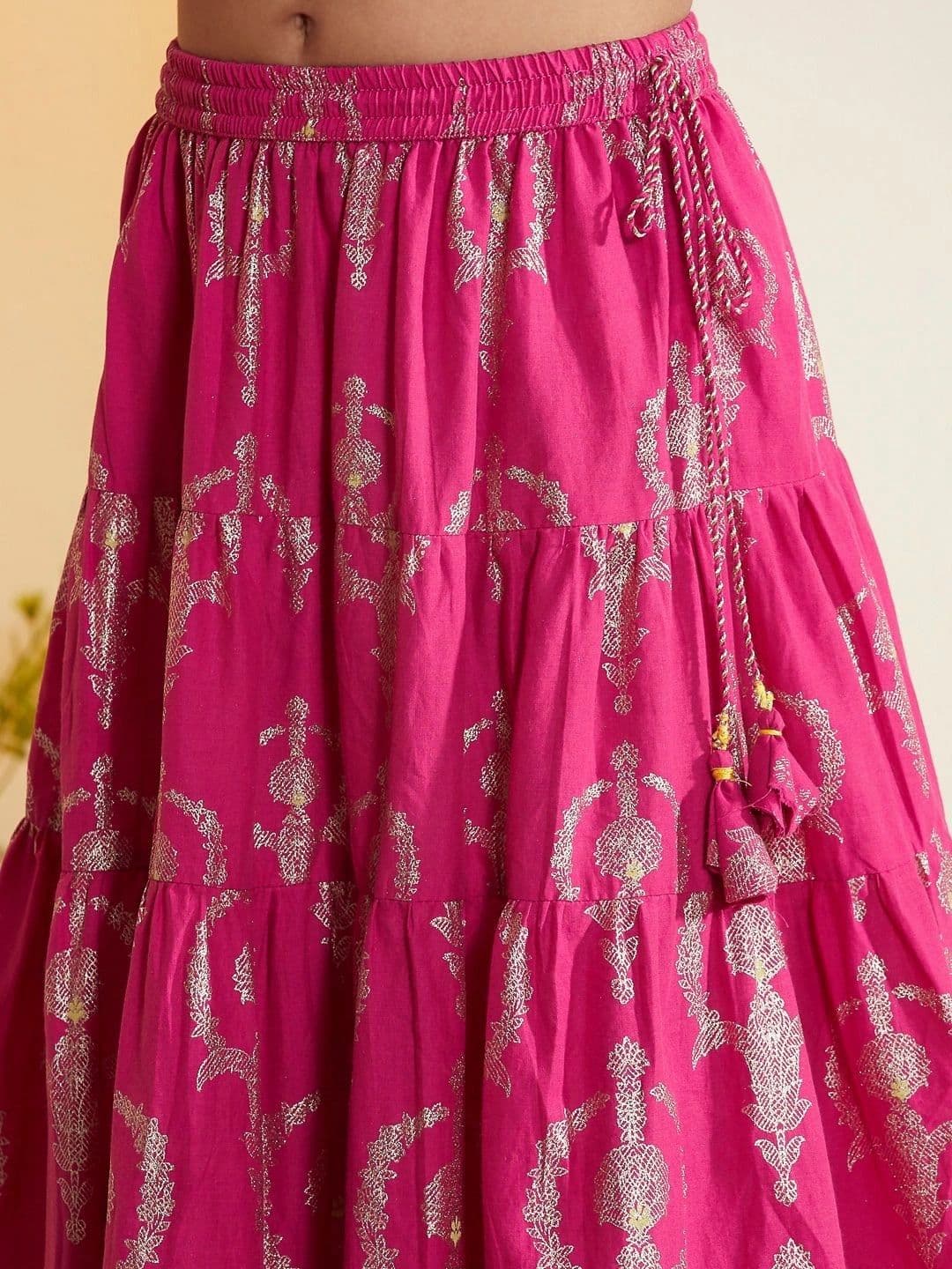 Biba Girls Printed Foil Print Ready to Wear Lehenga & Blouse With Dupatta thumbnail 2