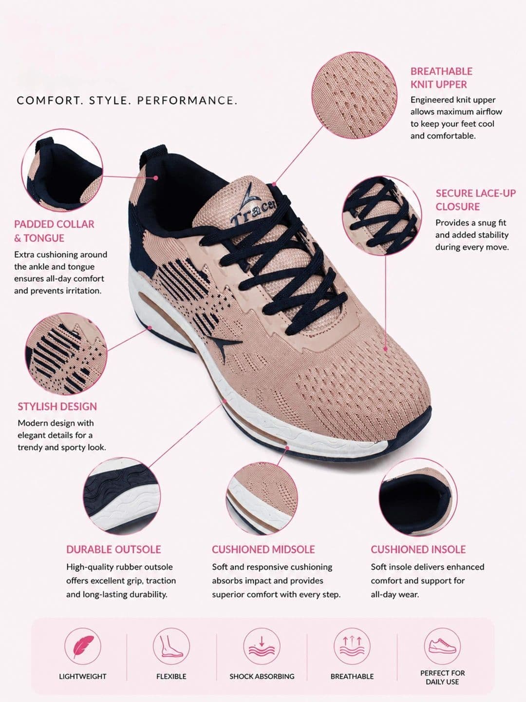 TRACER Women Mesh Running Non-Marking Shoes thumbnail 4