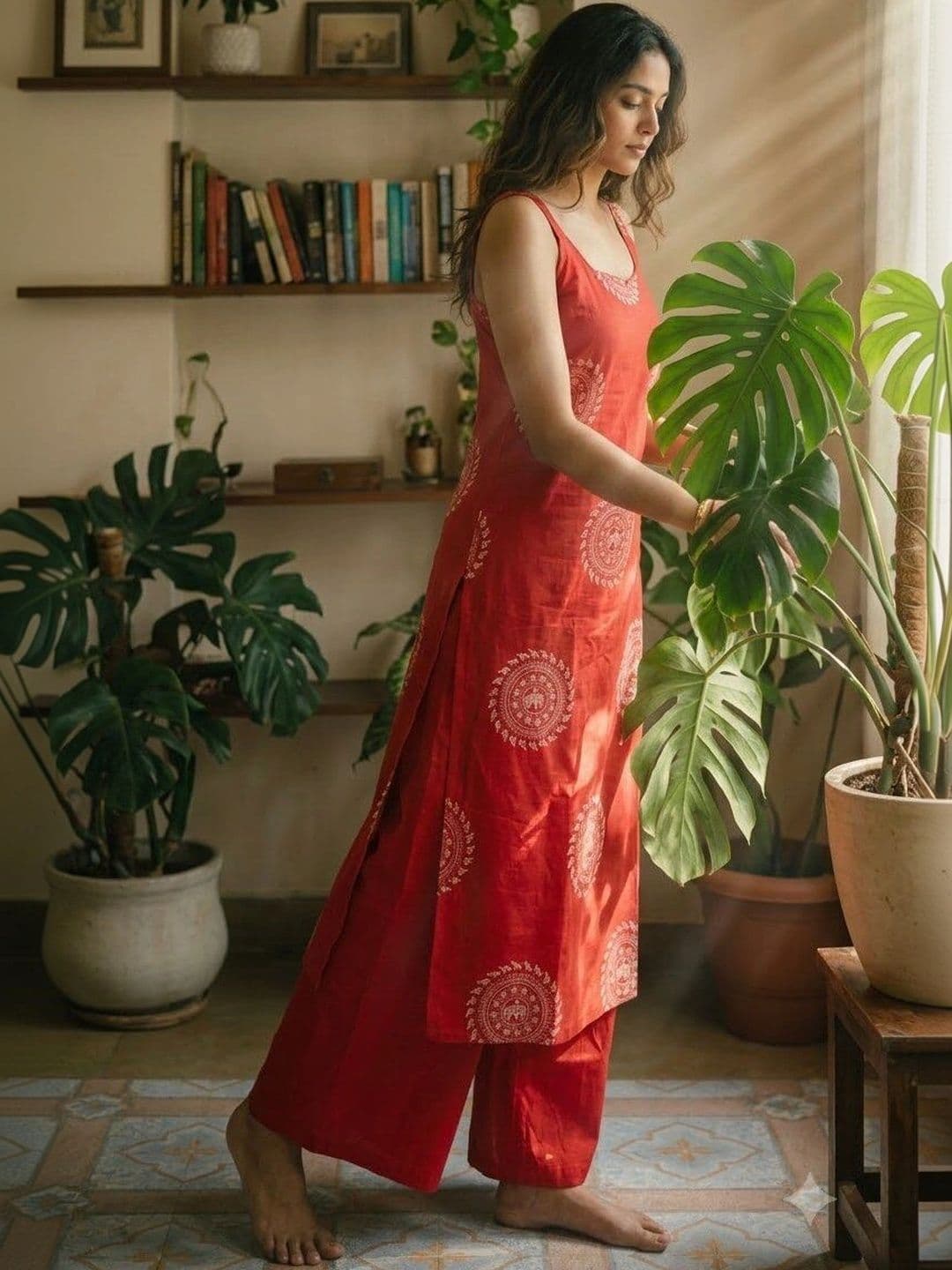 Anouk Rustic Women Ethnic Motifs Printed Regular Pure Cotton Kurta with Palazzos thumbnail 6