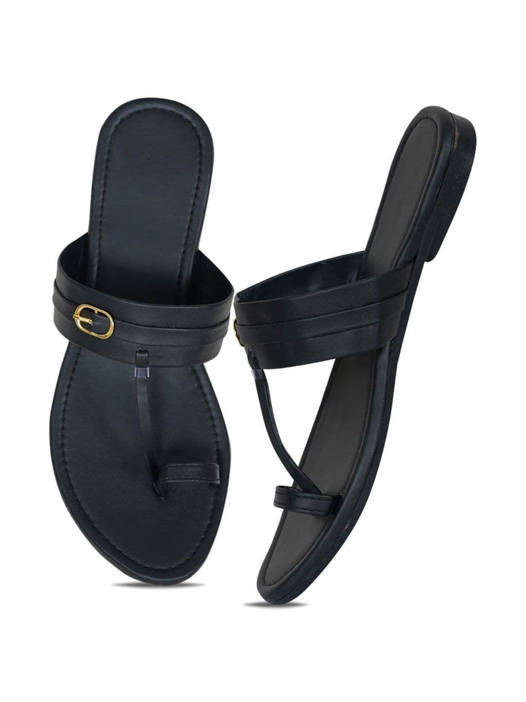 glitchez Women One Toe Flats with Buckles thumbnail 3