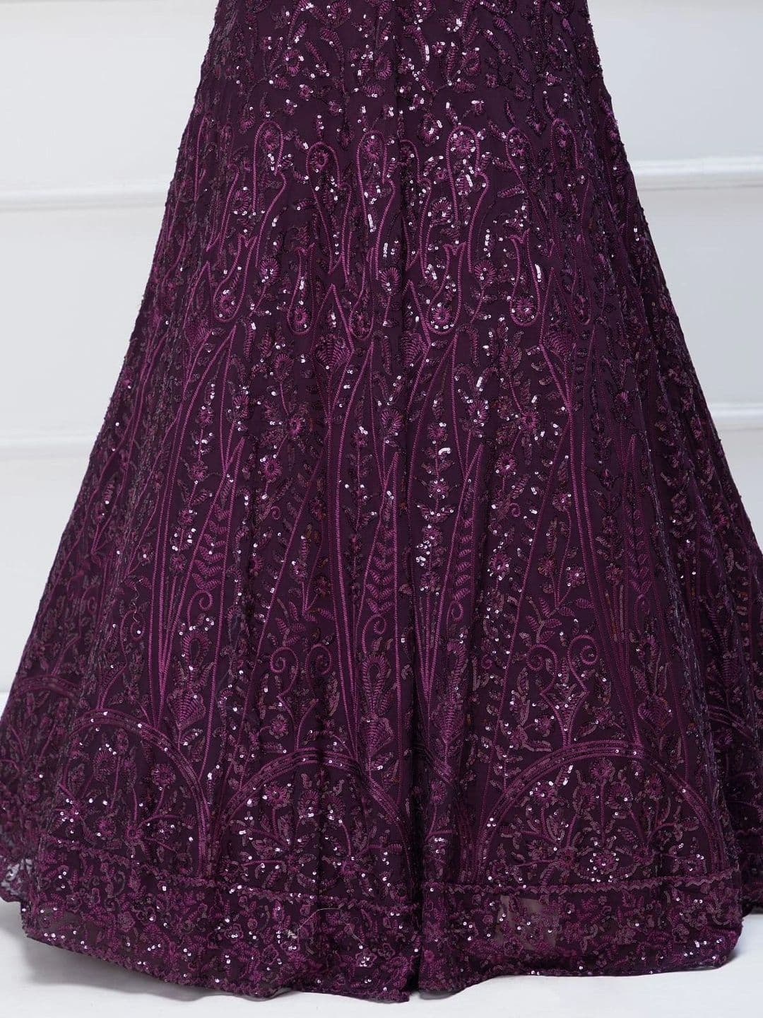 Zeel Clothing Embellished Sequinned Semi-Stitched Lehenga & Unstitched Blouse With Dupatta thumbnail 6
