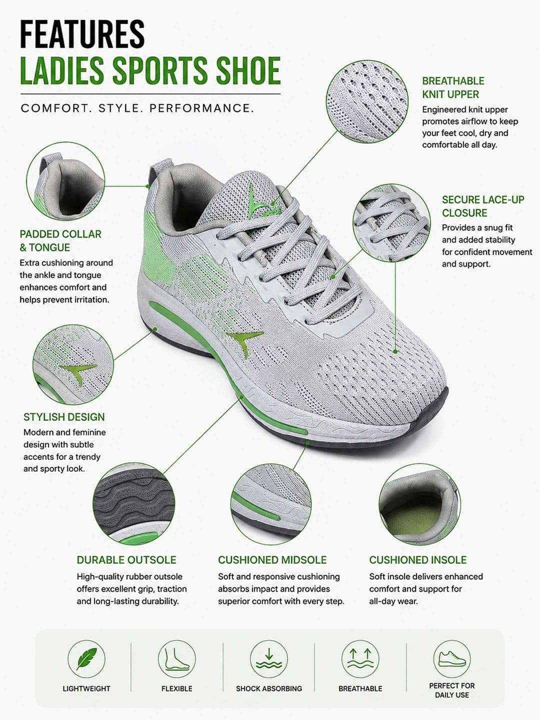 TRACER Women Mesh Running Non-Marking Shoes thumbnail 5