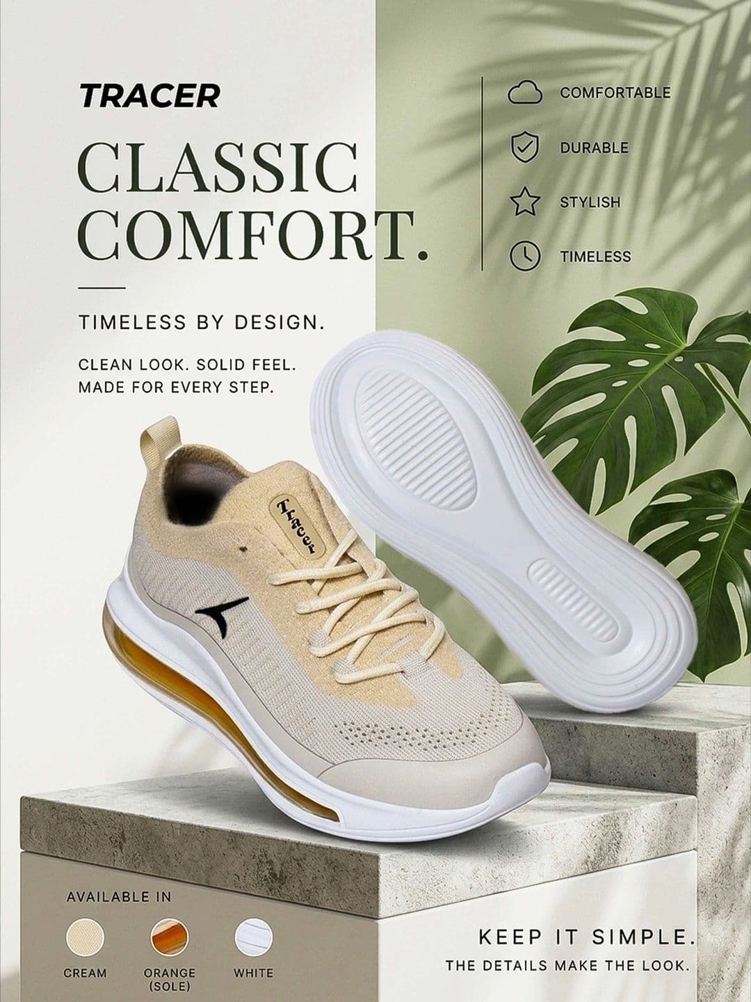TRACER Women Beige Lace-Up Running Shoes with Air Cushion Midsole thumbnail 6
