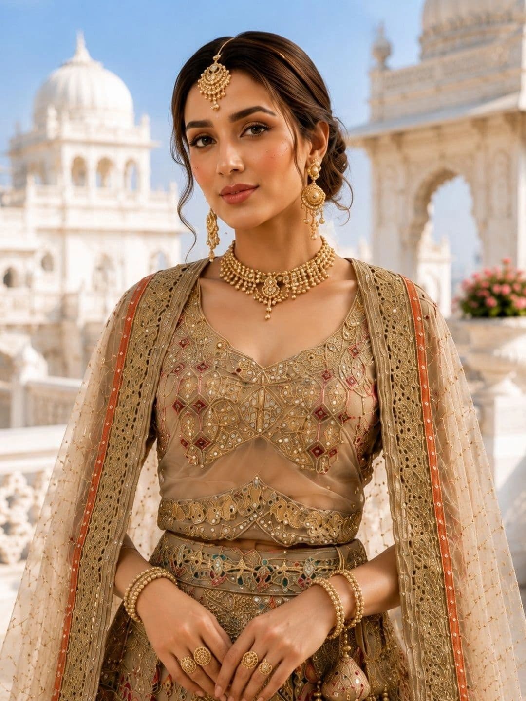 JIYANA WOMENS CHOICE Embellished Sequinned Semi-Stitched Lehenga & Unstitched Blouse With Dupatta thumbnail 4