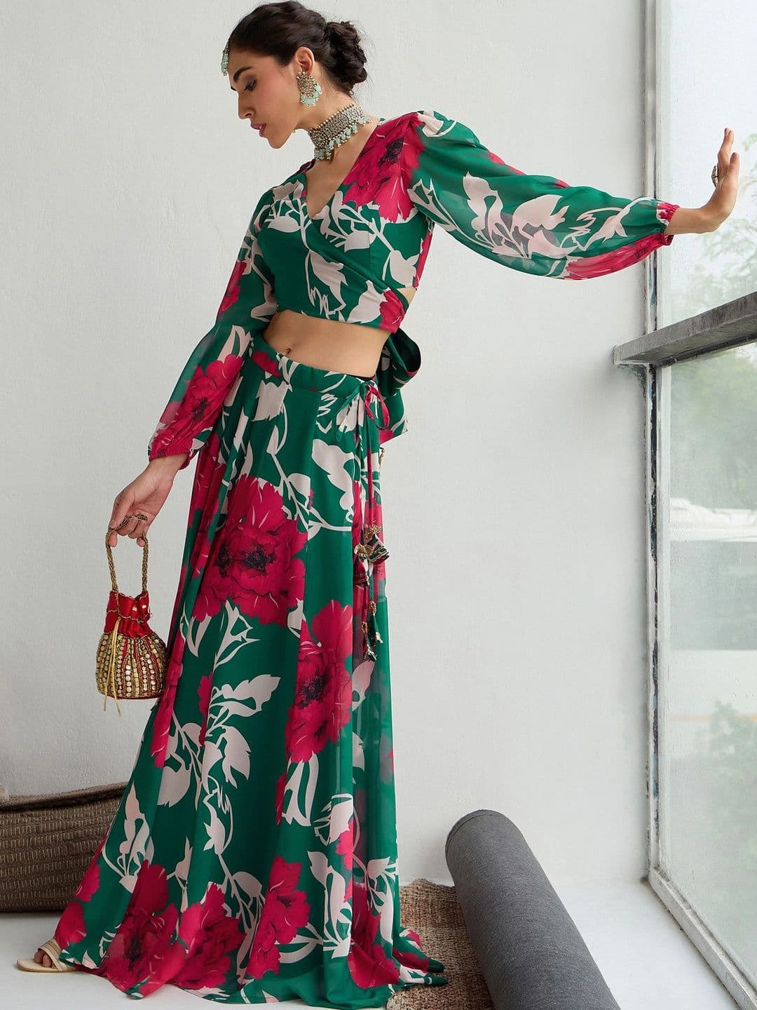 Shae by SASSAFRAS Printed Ready to Wear Lehenga & thumbnail 2