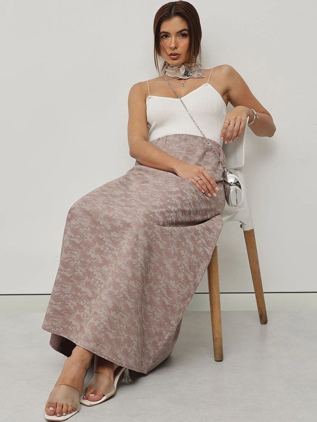 STRV Women Cotton Abstract Maxi A-Line Skirt thumbnail 3