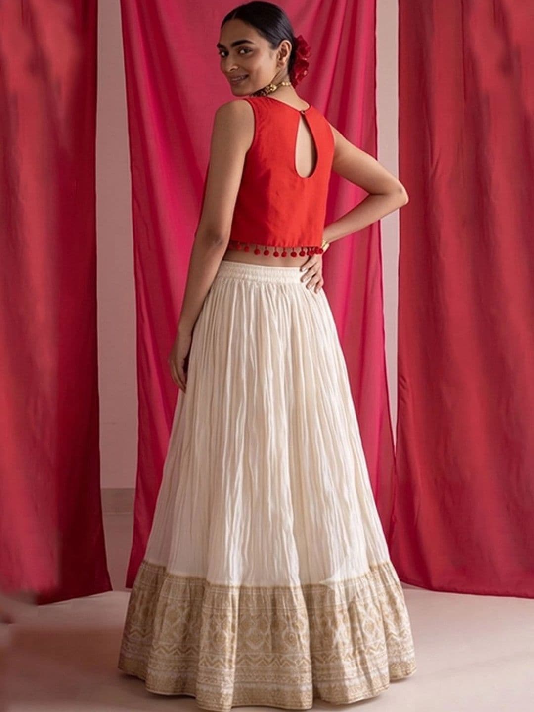 Varanga Women Paisley Maxi Flared Skirt thumbnail 3