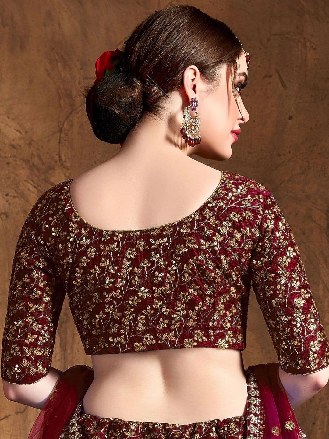 Zeel Clothing Embellished Sequinned Semi-Stitched Lehenga & Unstitched Blouse With Dupatta thumbnail 6