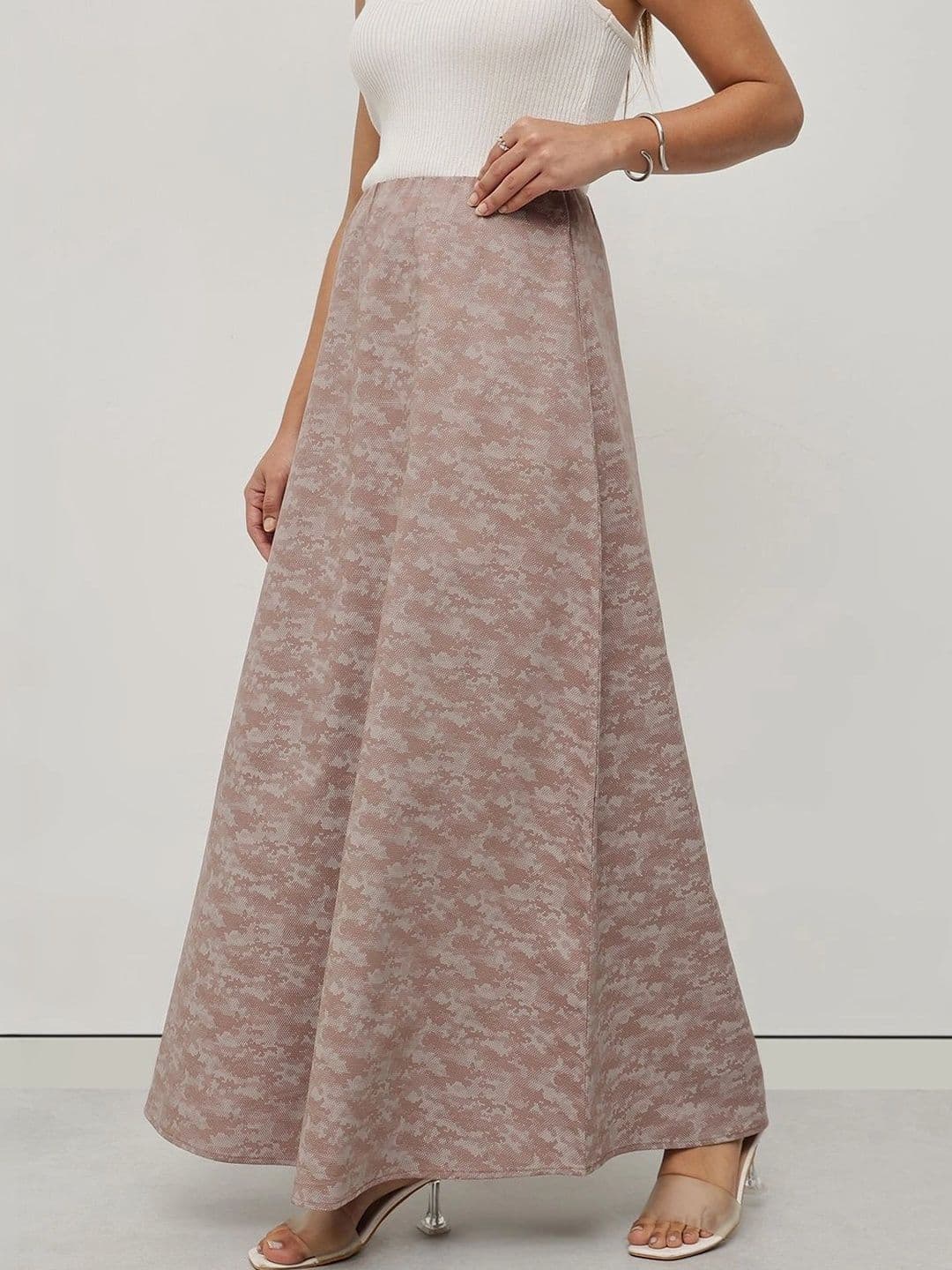 STRV Women Cotton Abstract Maxi A-Line Skirt thumbnail 2