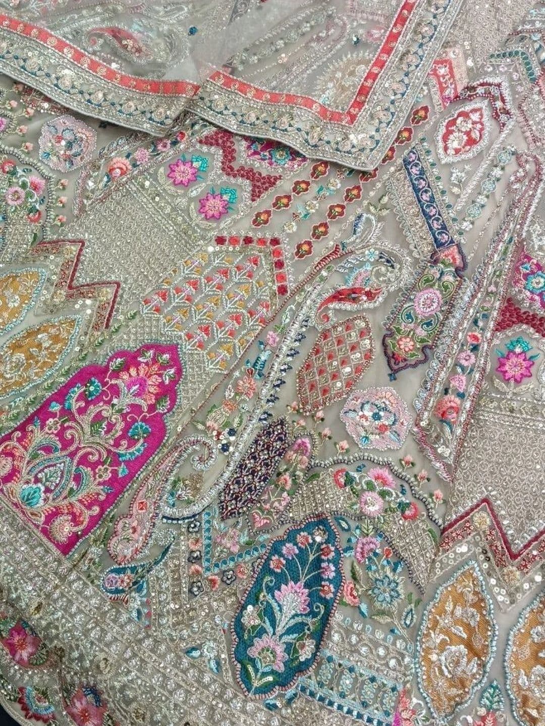 JIYANA WOMENS CHOICE Embellished Sequinned Semi-Stitched Lehenga & Unstitched Blouse With Dupatta thumbnail 3