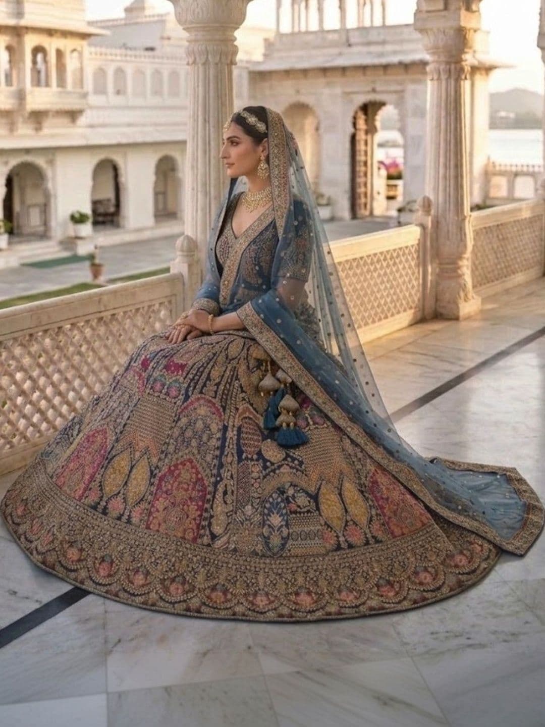 JIYANA WOMENS CHOICE Embellished Semi-Stitched Lehenga & Unstitched Blouse With Dupatta thumbnail 3