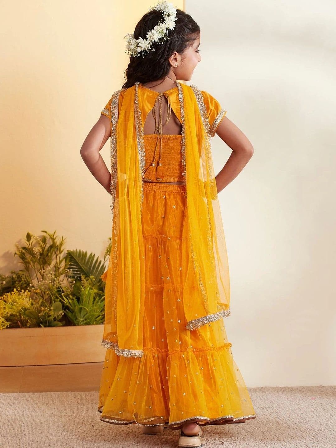 Biba Girls Embellished Sequinned Ready to Wear Lehenga & Blouse With Dupatta thumbnail 7