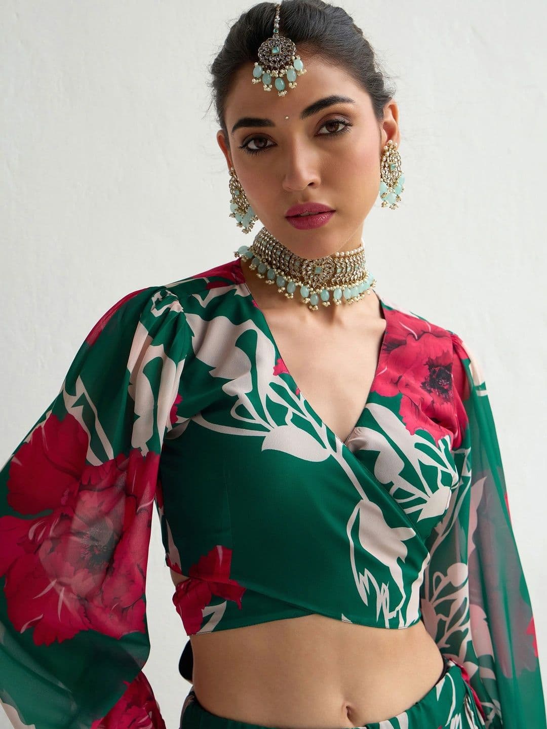 Shae by SASSAFRAS Printed Ready to Wear Lehenga & thumbnail 3