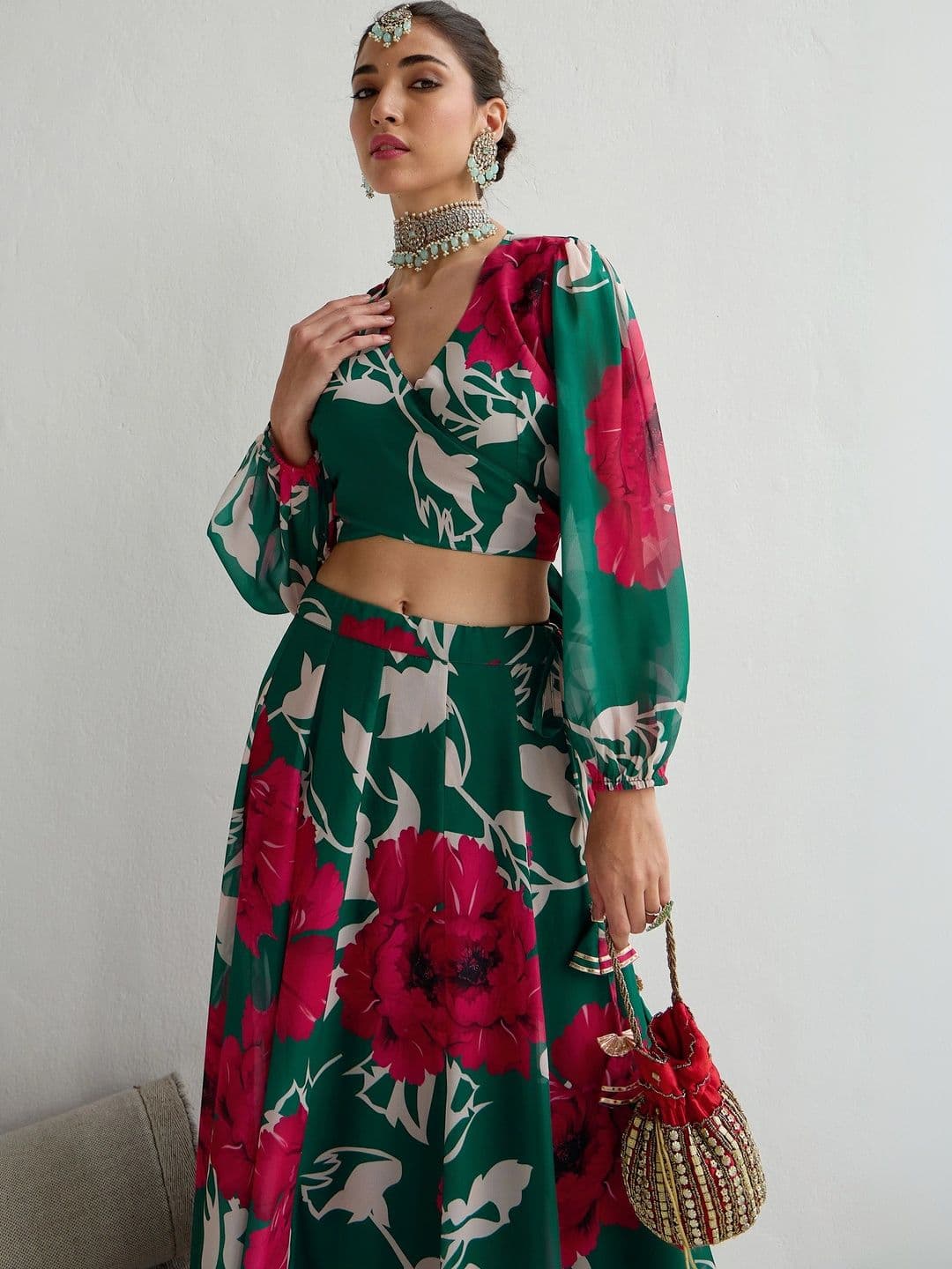 Shae by SASSAFRAS Printed Ready to Wear Lehenga & thumbnail 7