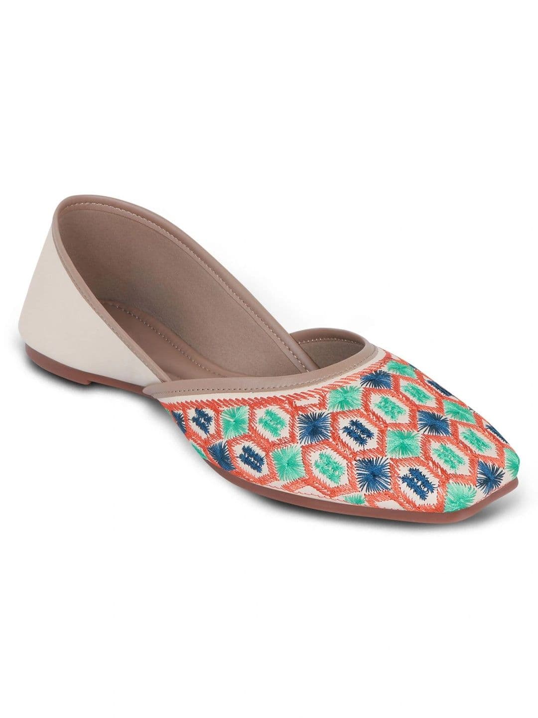 ORNG CAT Women Embellished Ethnic Mojaris with Embroidered Flats thumbnail 3