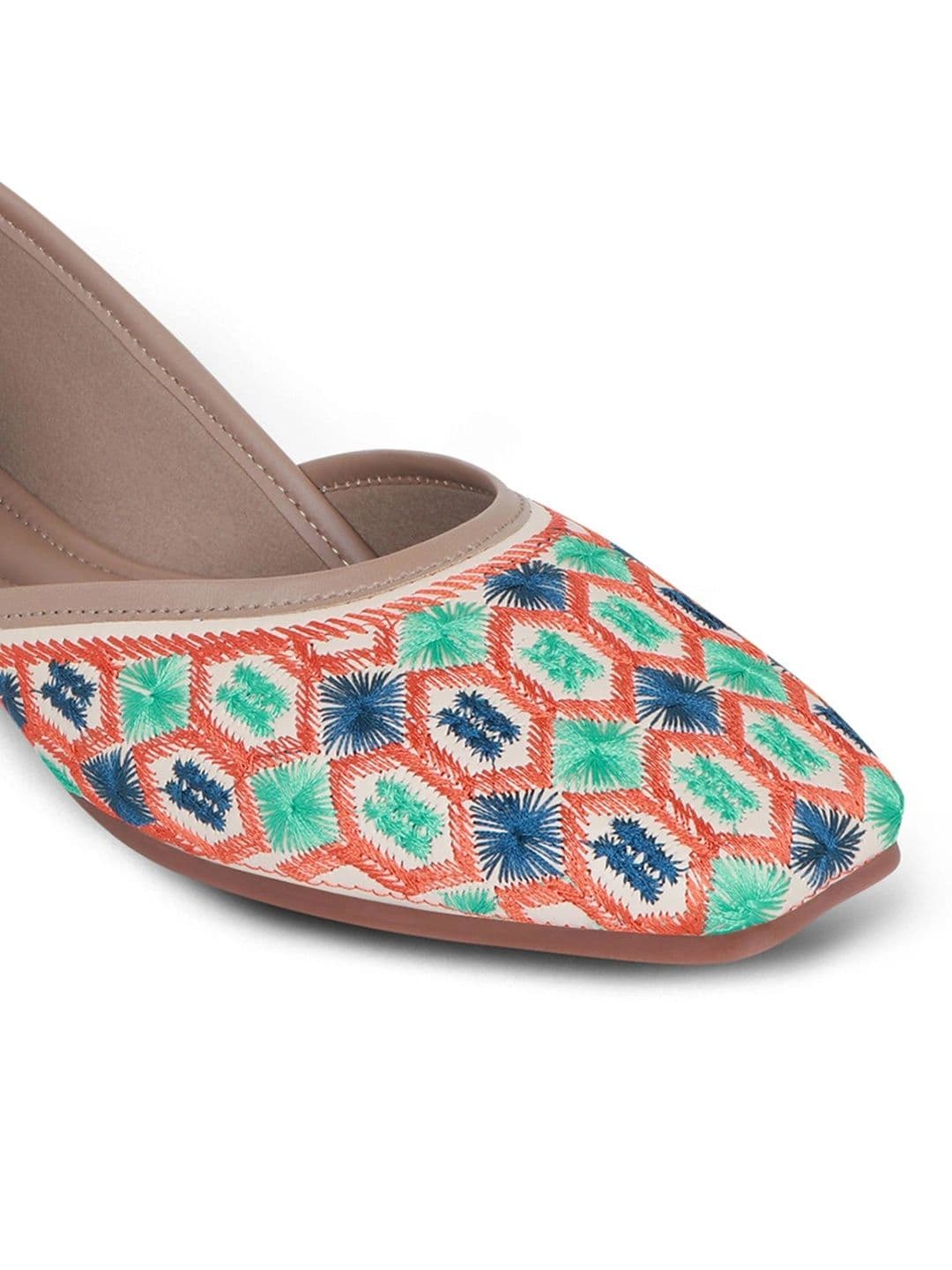 ORNG CAT Women Embellished Ethnic Mojaris with Embroidered Flats thumbnail 2
