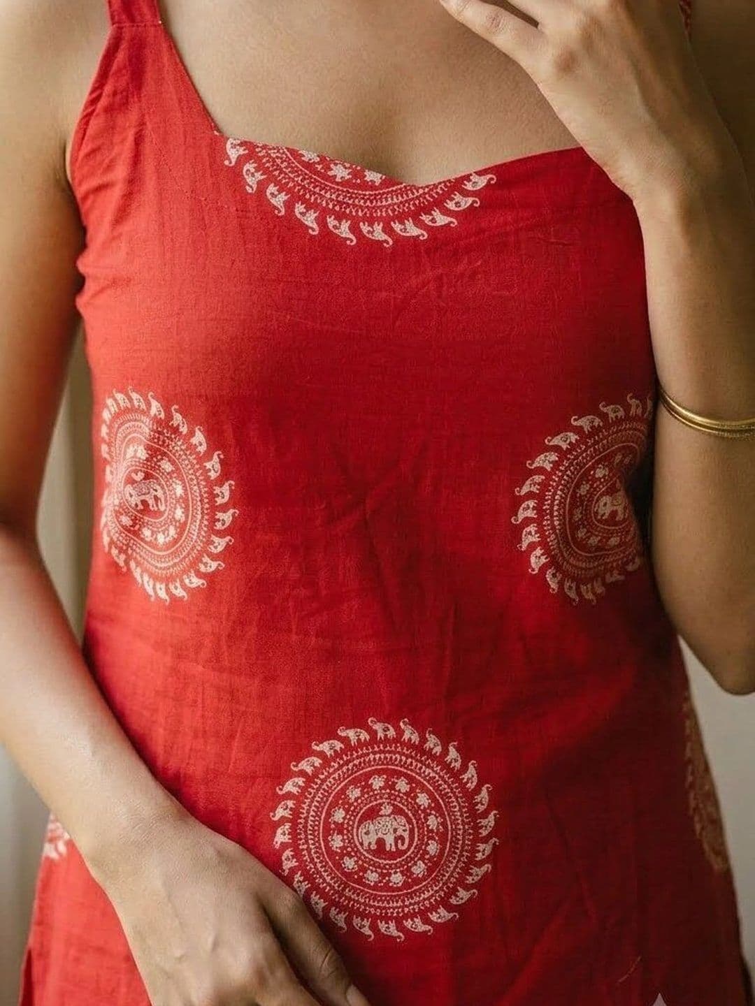 Anouk Rustic Women Ethnic Motifs Printed Regular Pure Cotton Kurta with Palazzos thumbnail 4