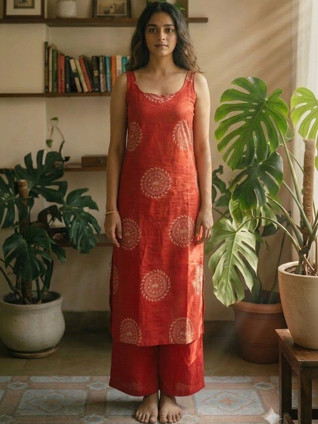 Anouk Rustic Women Ethnic Motifs Printed Regular Pure Cotton Kurta with Palazzos thumbnail 5