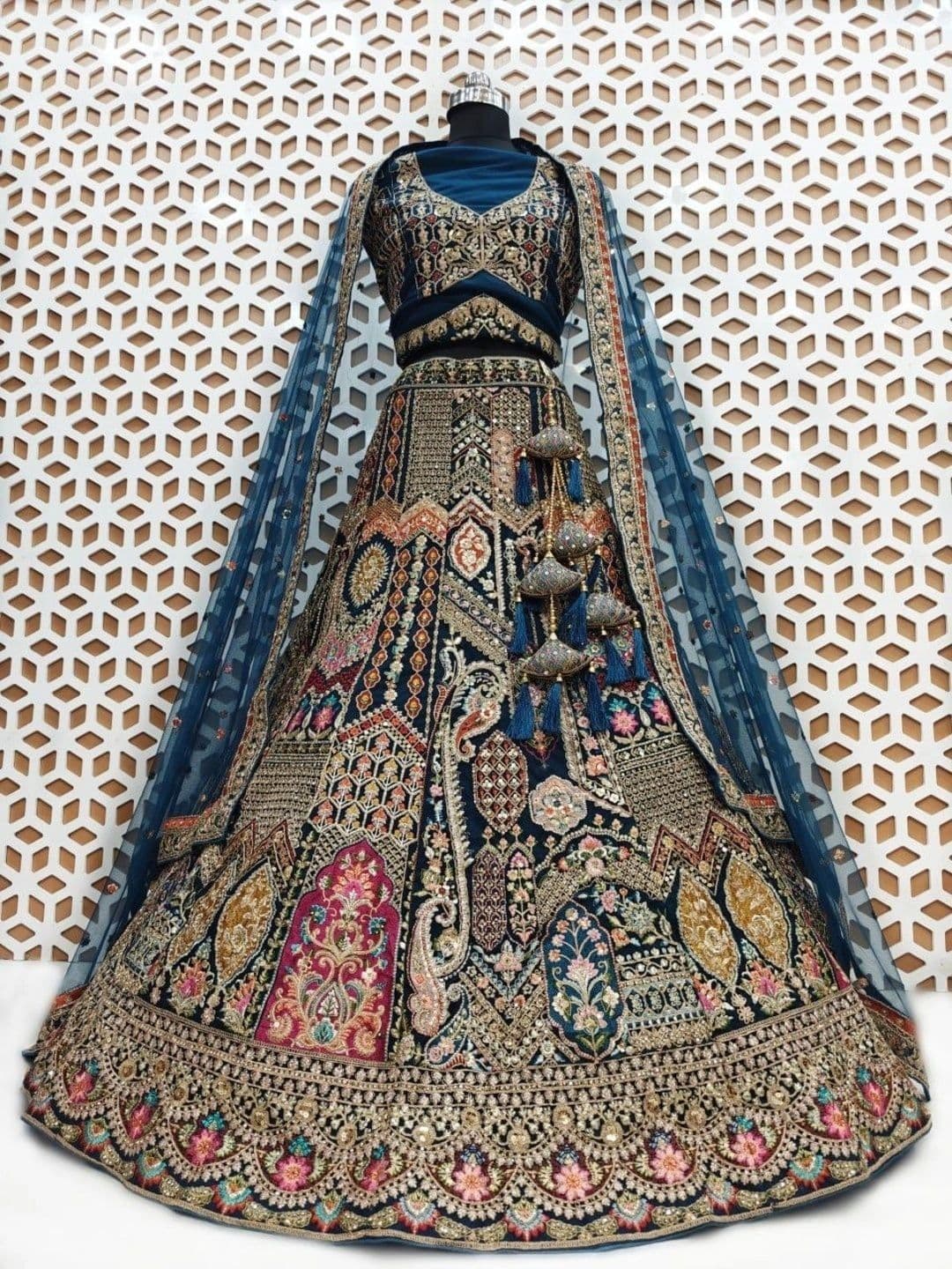 JIYANA WOMENS CHOICE Embellished Semi-Stitched Lehenga & Unstitched Blouse With Dupatta thumbnail 4