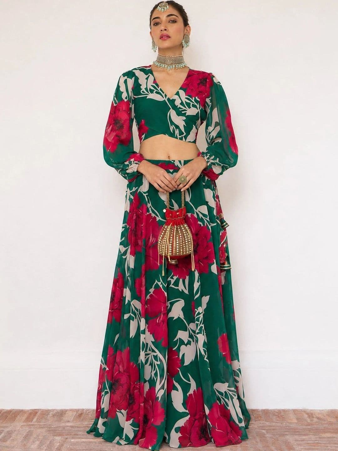 Shae by SASSAFRAS Printed Ready to Wear Lehenga & - view 1