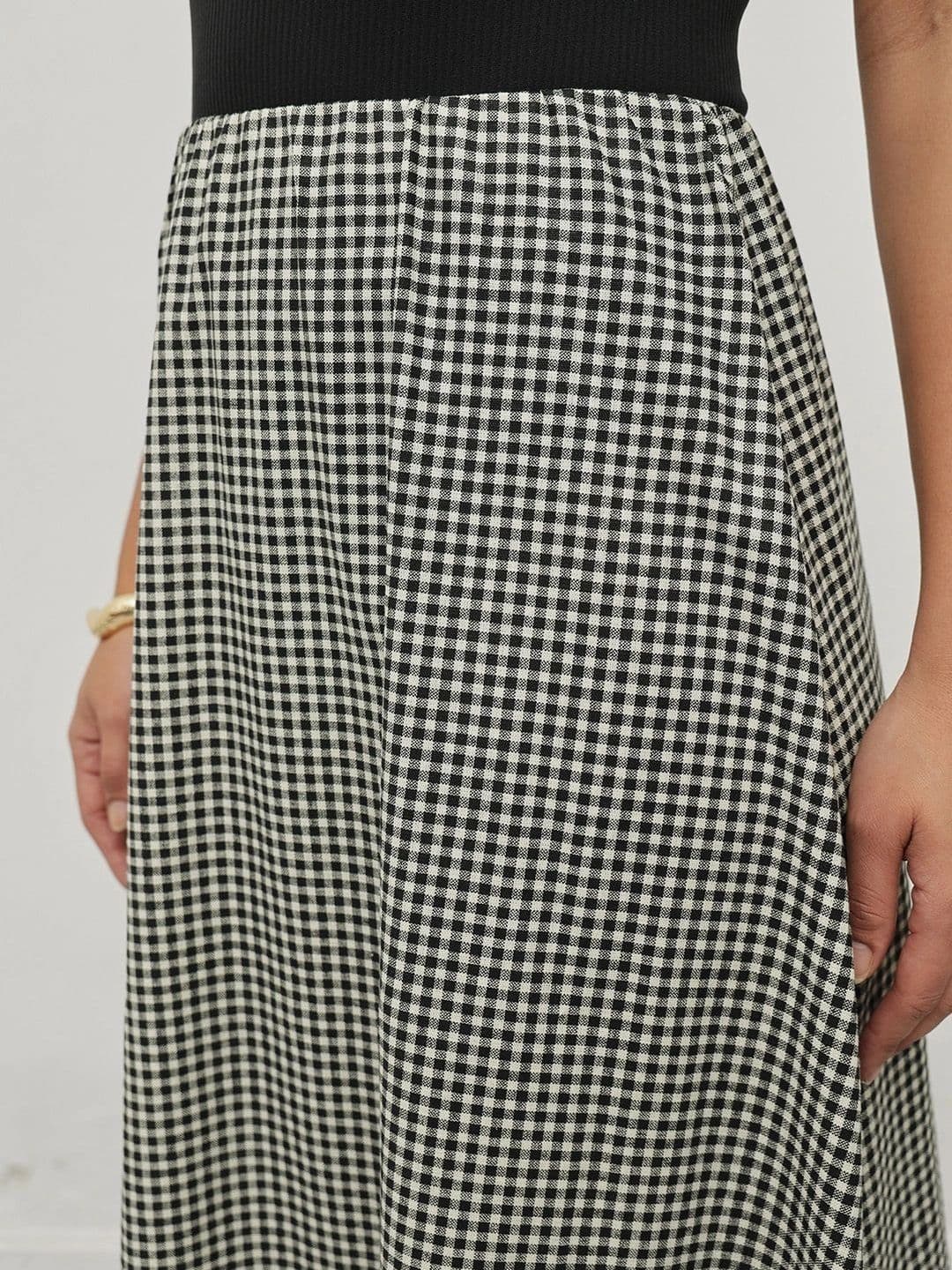 STRV Women Cotton Checked Summer Checks Maxi A-Line Skirt thumbnail 5