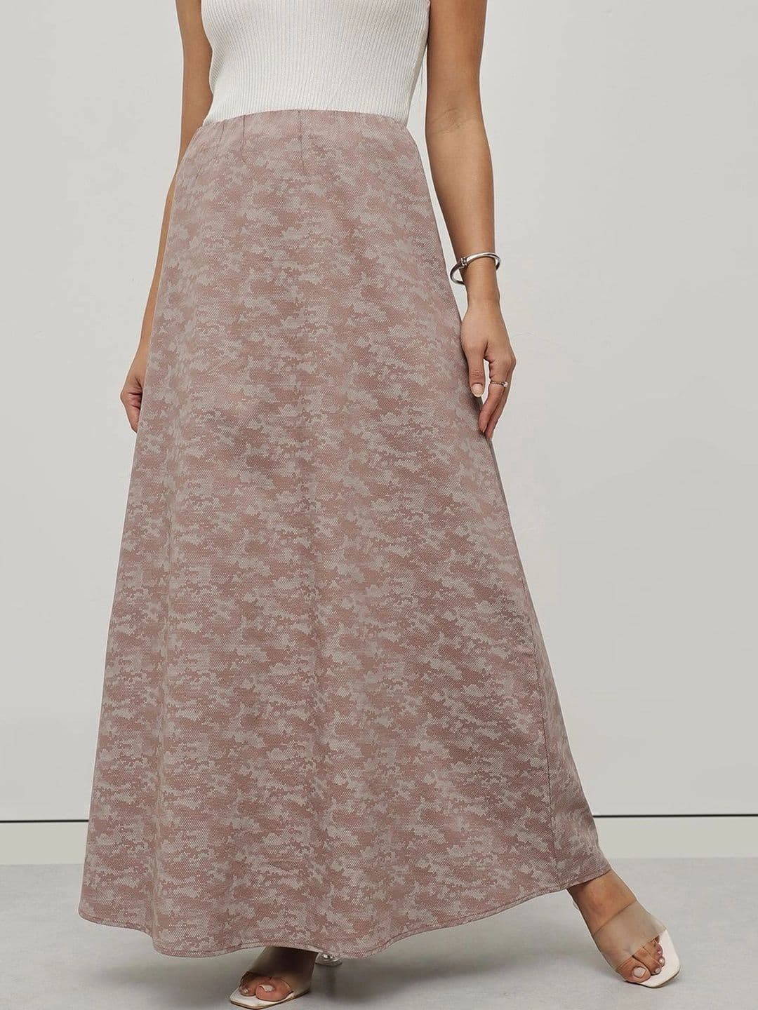 STRV Women Cotton Abstract Maxi A-Line Skirt - view 1