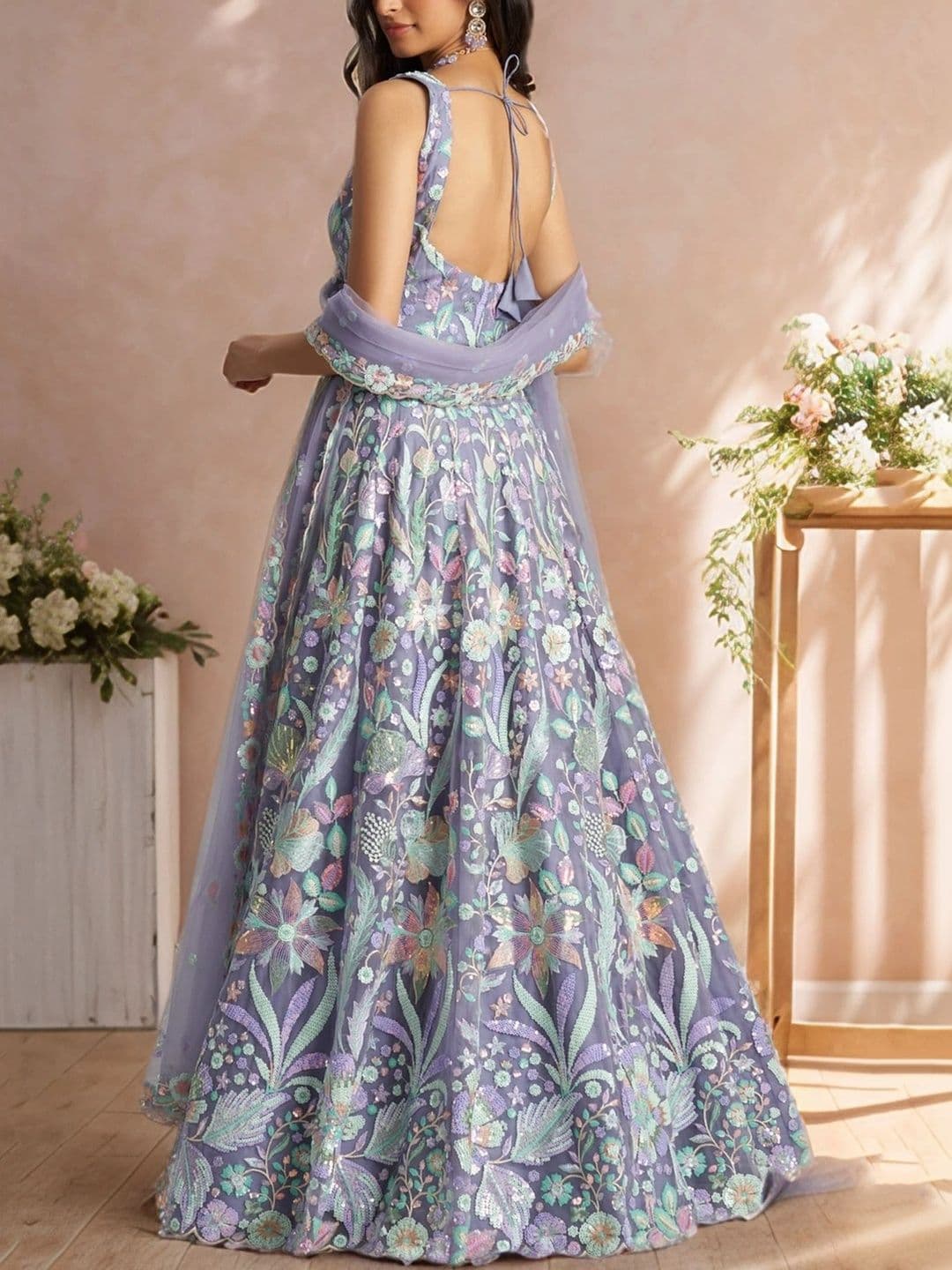 Zeel Clothing Embellished Sequinned Semi-Stitched Lehenga & Unstitched Blouse With Dupatta thumbnail 3