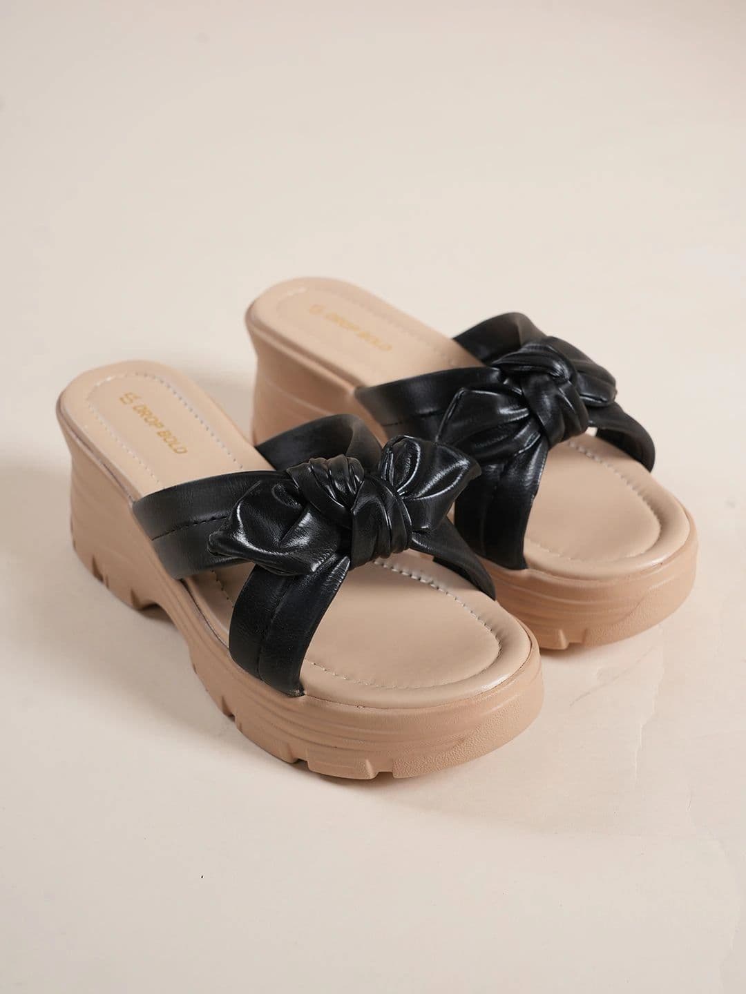 DROP BOLD Wedge Mules with Bows thumbnail 4
