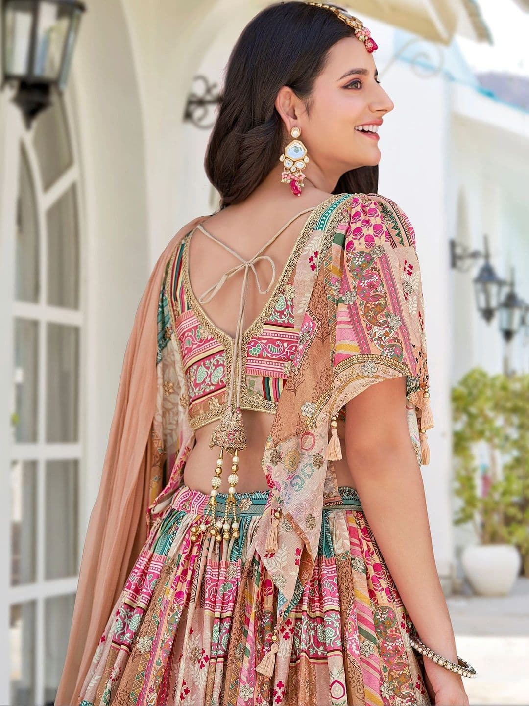 ETHNIC PLUS Embellished Semi-Stitched Lehenga & Unstitched Blouse With Dupatta thumbnail 3