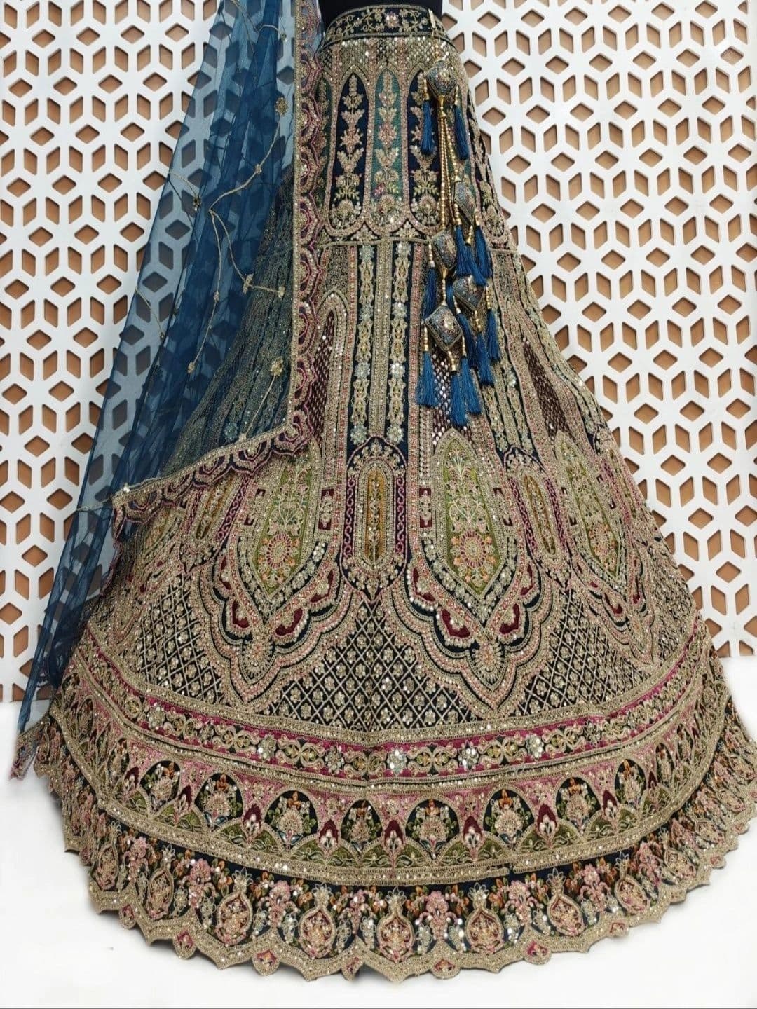 JIYANA WOMENS CHOICE Embroidered Semi-Stitched Lehenga & Unstitched Blouse With Dupatta thumbnail 7