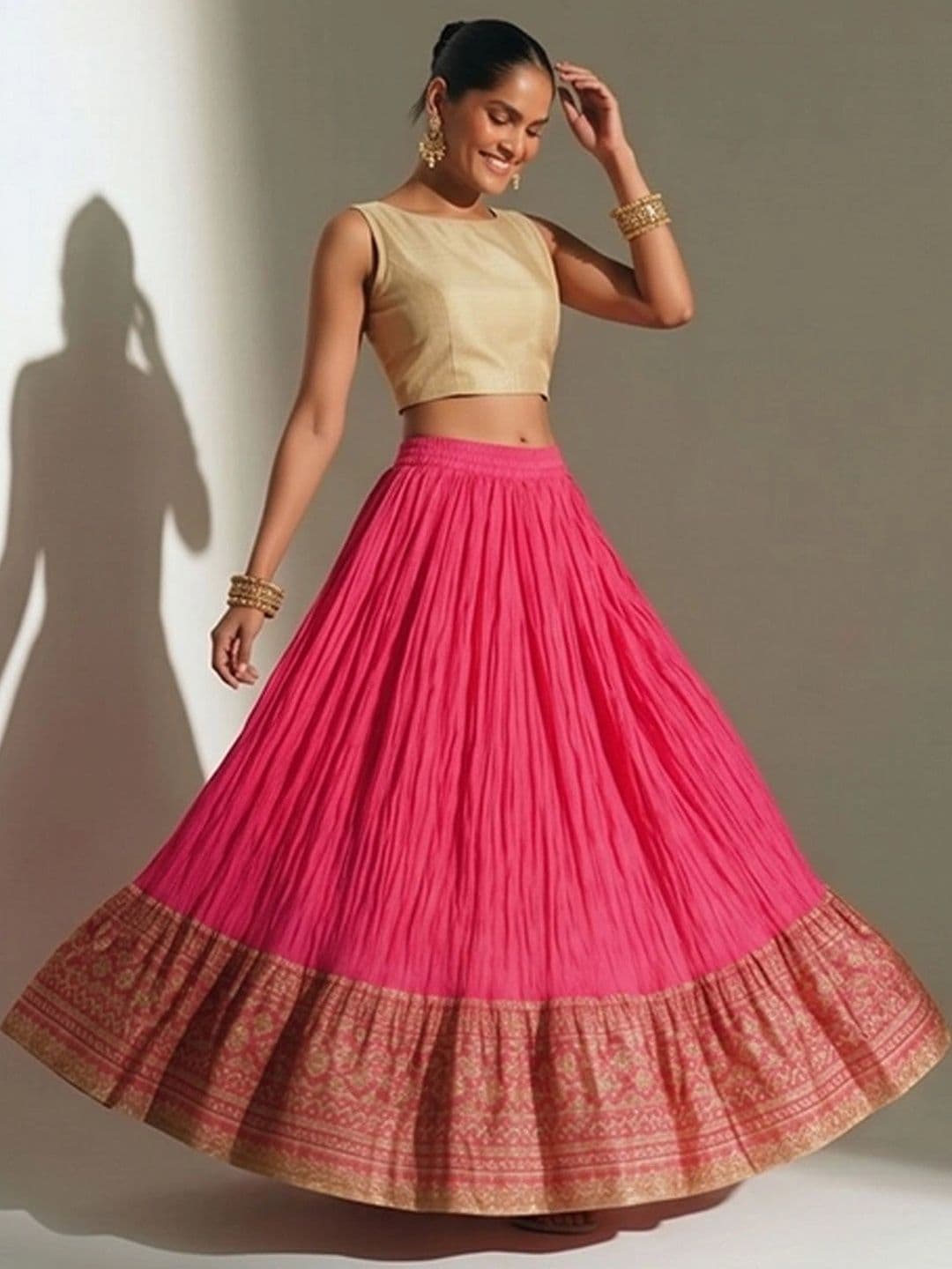 Varanga Women Pure Cotton Floral Maxi Flared Skirt thumbnail 7