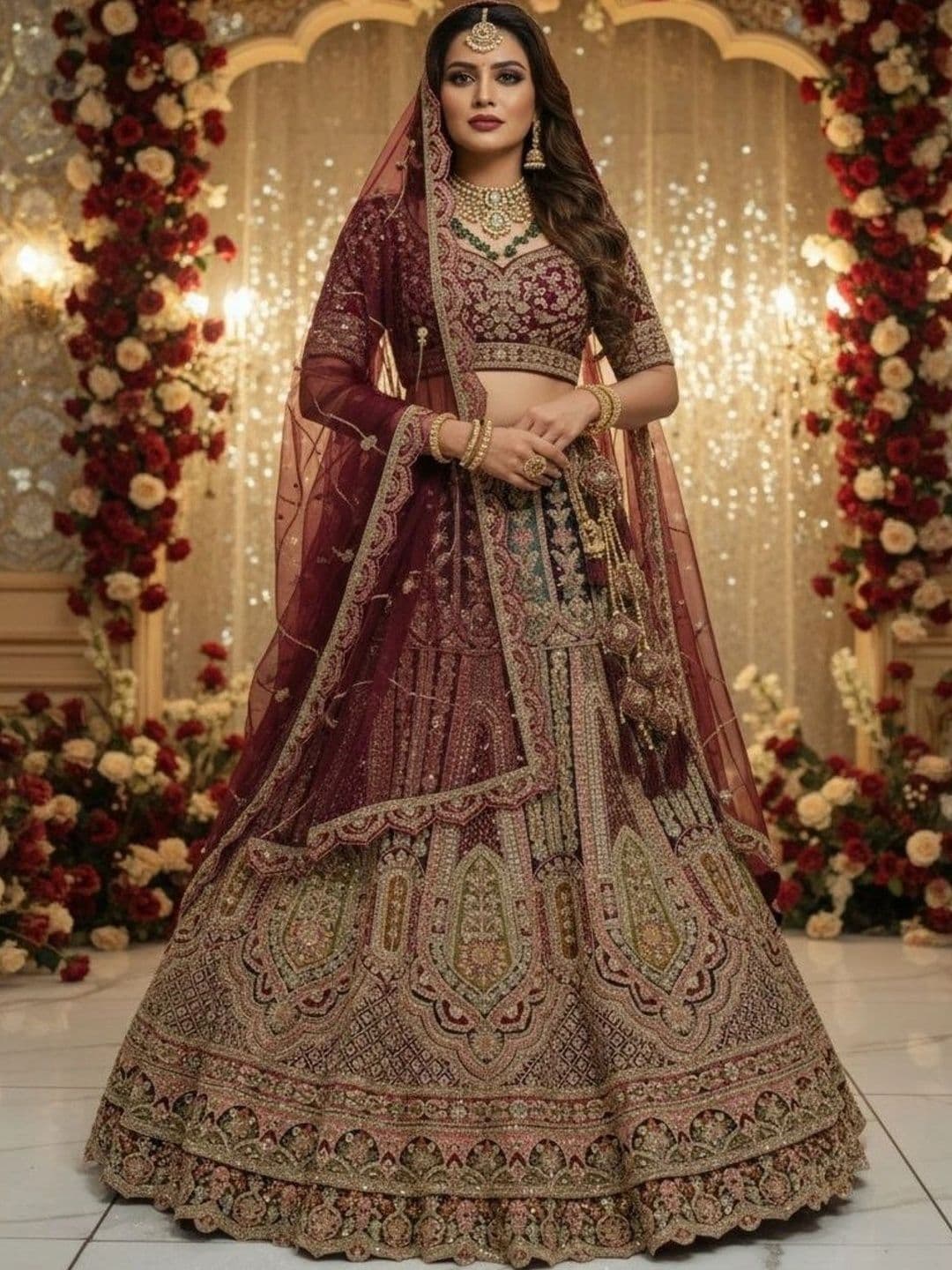 JIYANA WOMENS CHOICE Embroidered Semi-Stitched Lehenga & Unstitched Blouse With Dupatta - view 1