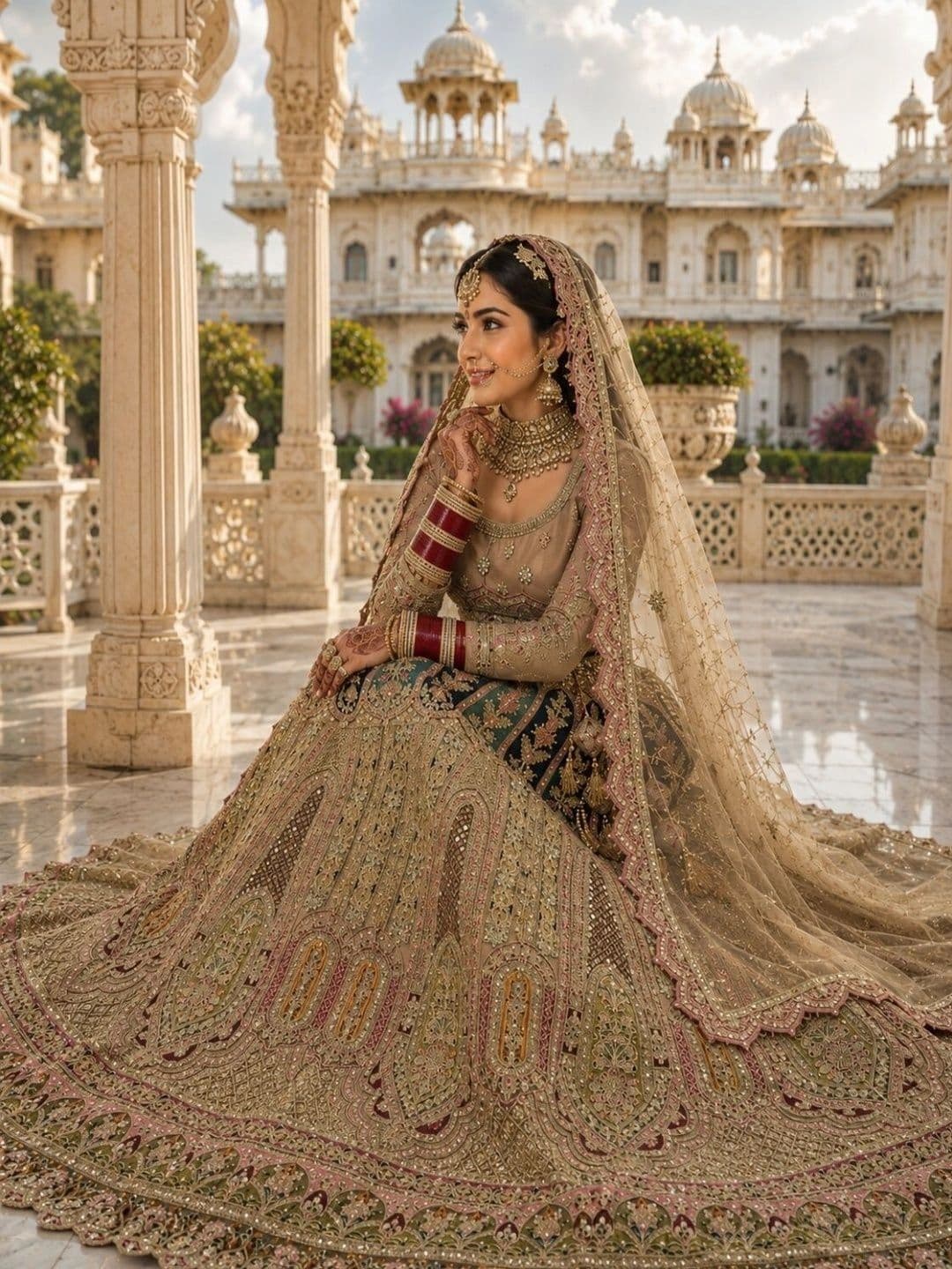 JIYANA WOMENS CHOICE Embroidered Sequinned Semi-Stitched Lehenga & Unstitched Blouse With Dupatta thumbnail 3