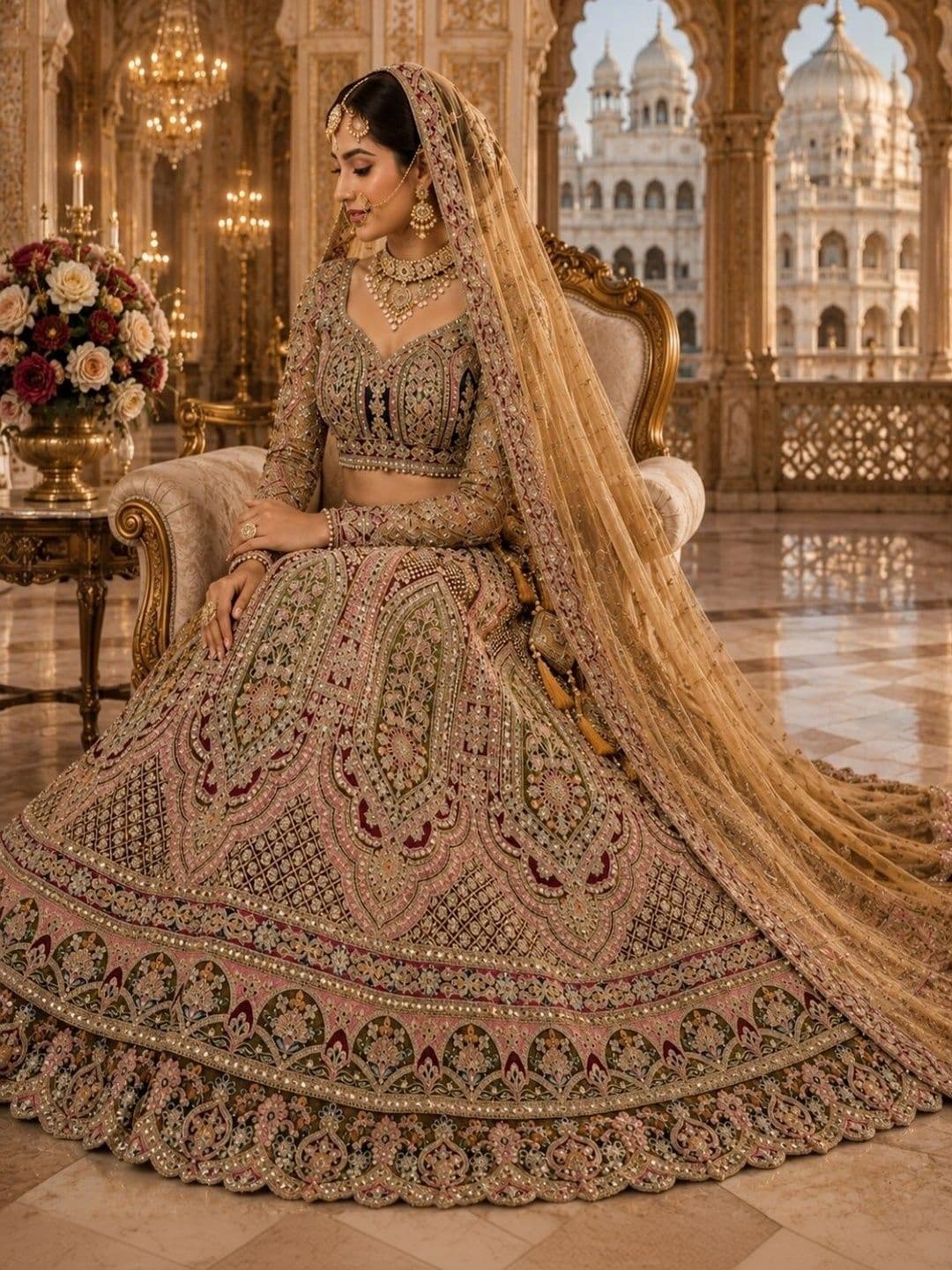 JIYANA WOMENS CHOICE Embellished Sequinned Semi-Stitched Lehenga & Unstitched Blouse With Dupatta thumbnail 7